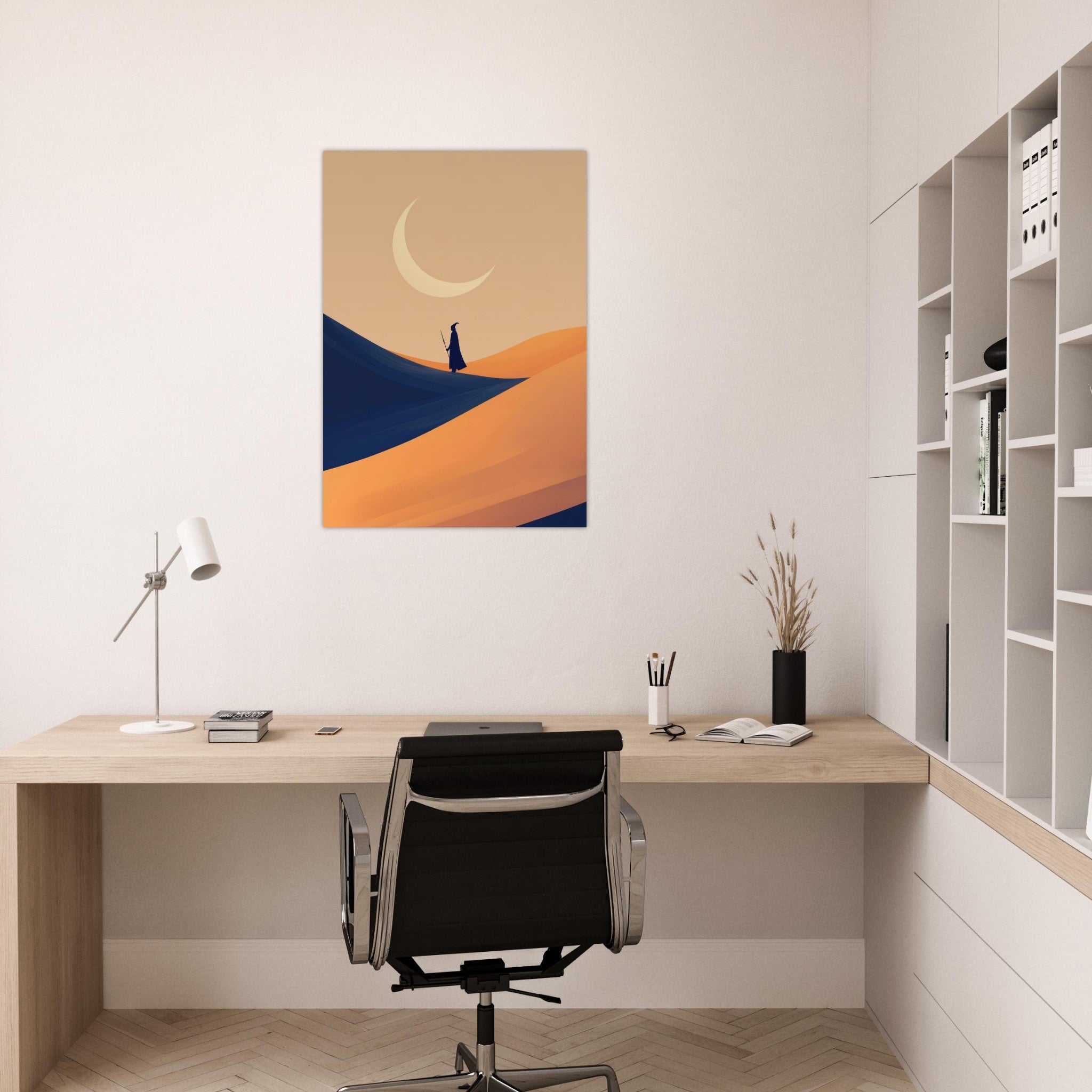 Aluminum Print Portrait - Minimalist Magical Landscape A sleek minimalist 3 - Shop Ai Art WebShop - Digital Art online Store