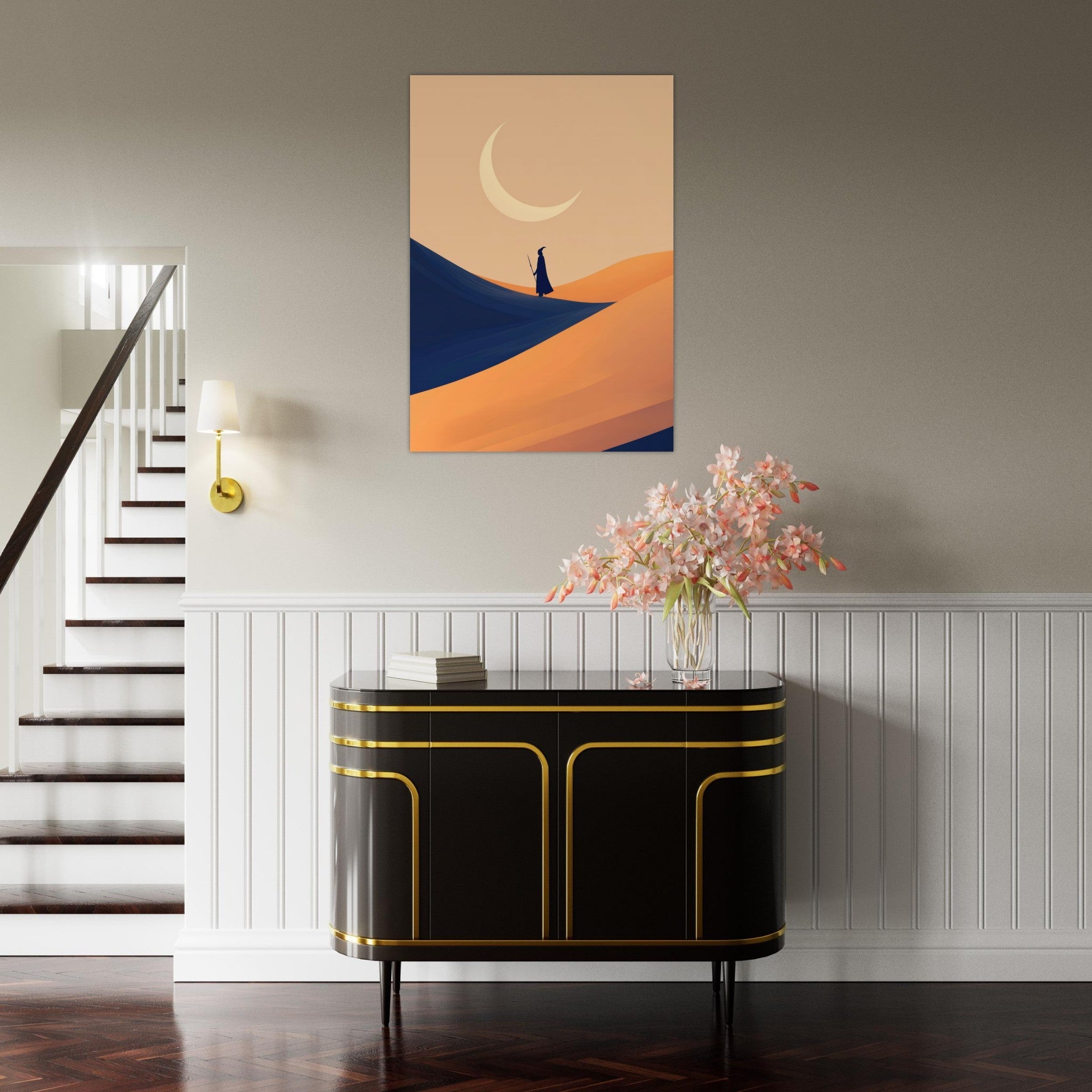 Aluminum Print Portrait - Minimalist Magical Landscape A sleek minimalist 3 - Shop Ai Art WebShop - Digital Art online Store