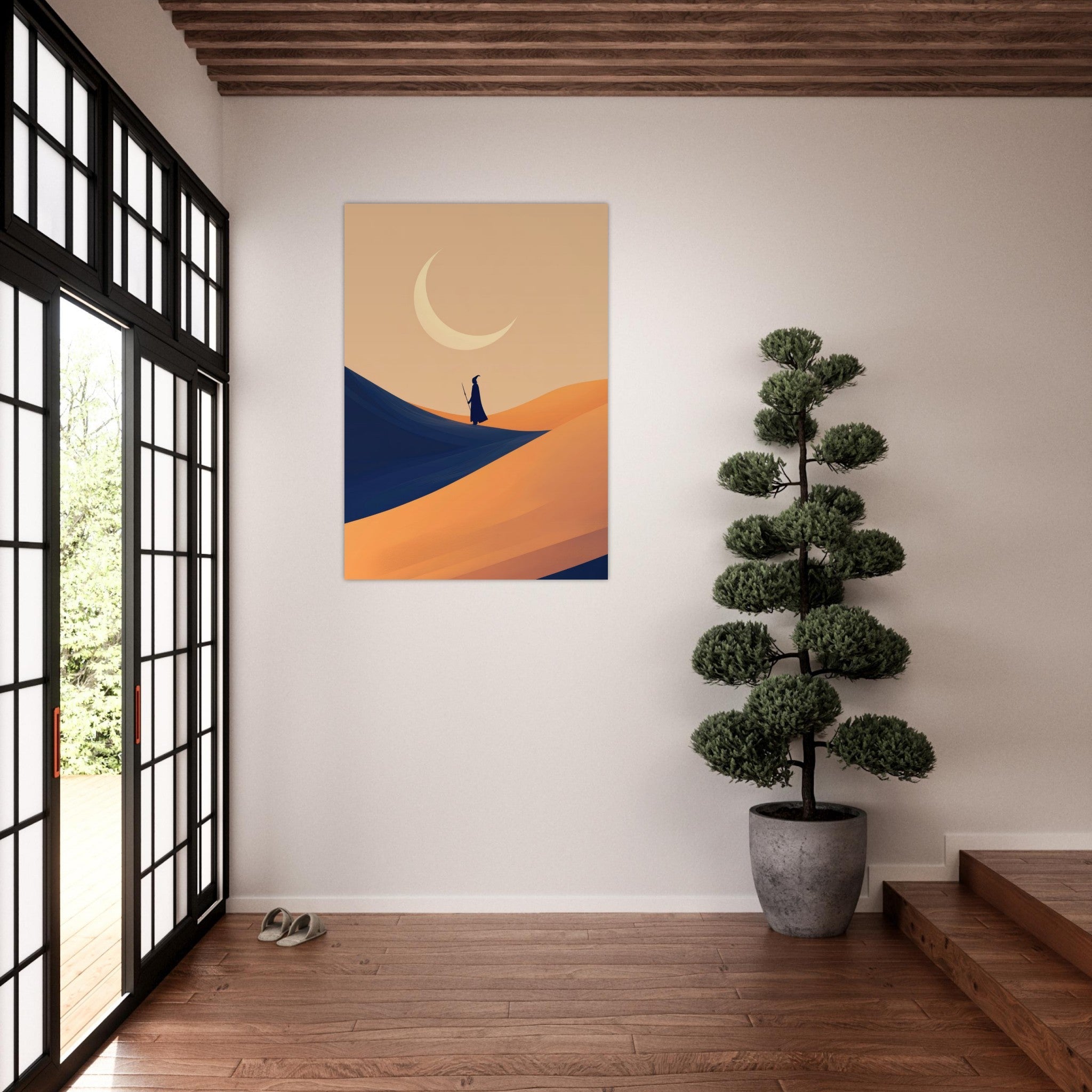 Aluminum Print Portrait - Minimalist Magical Landscape A sleek minimalist 3 - Shop Ai Art WebShop - Digital Art online Store