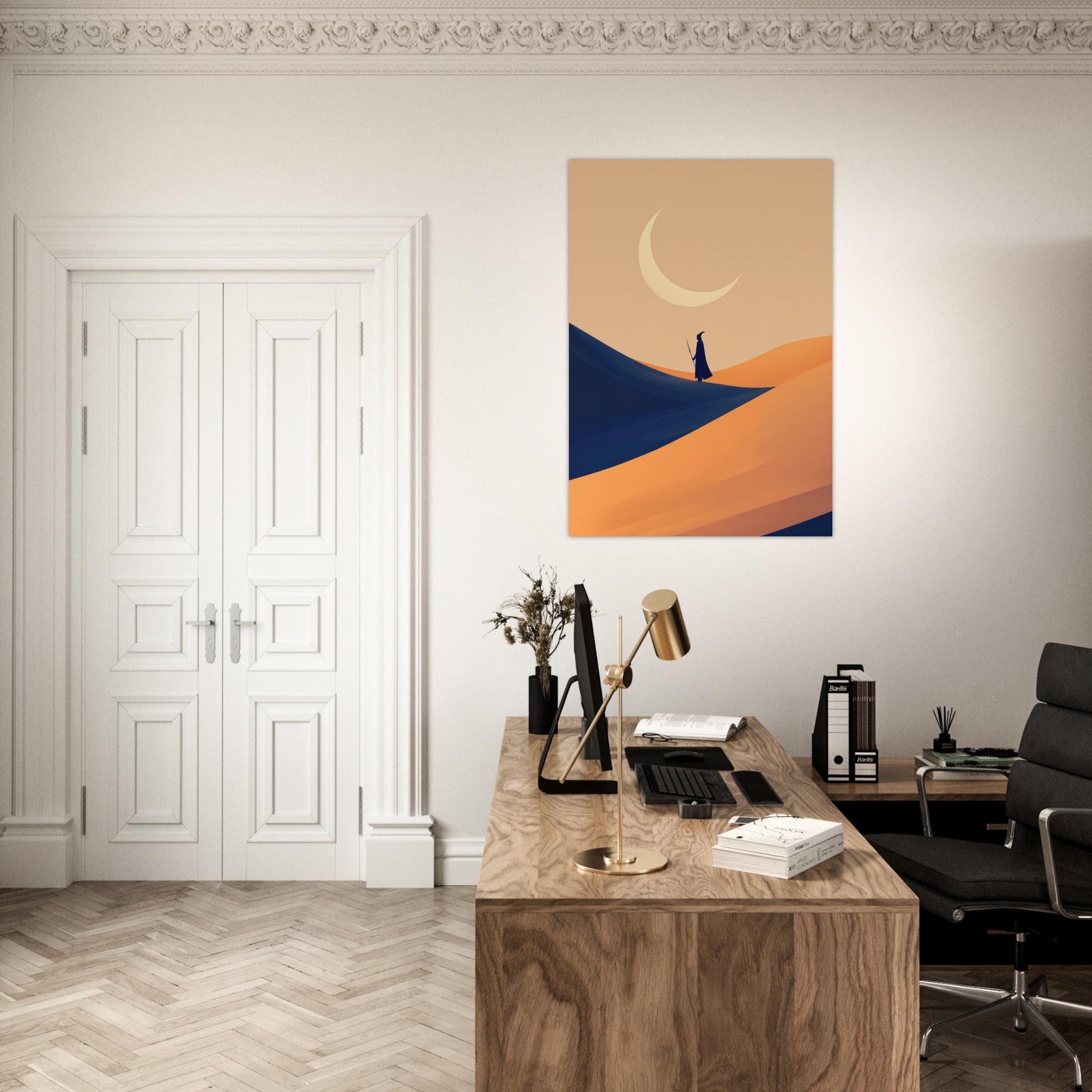 Aluminum Print Portrait - Minimalist Magical Landscape A sleek minimalist 3 - Shop Ai Art WebShop - Digital Art online Store