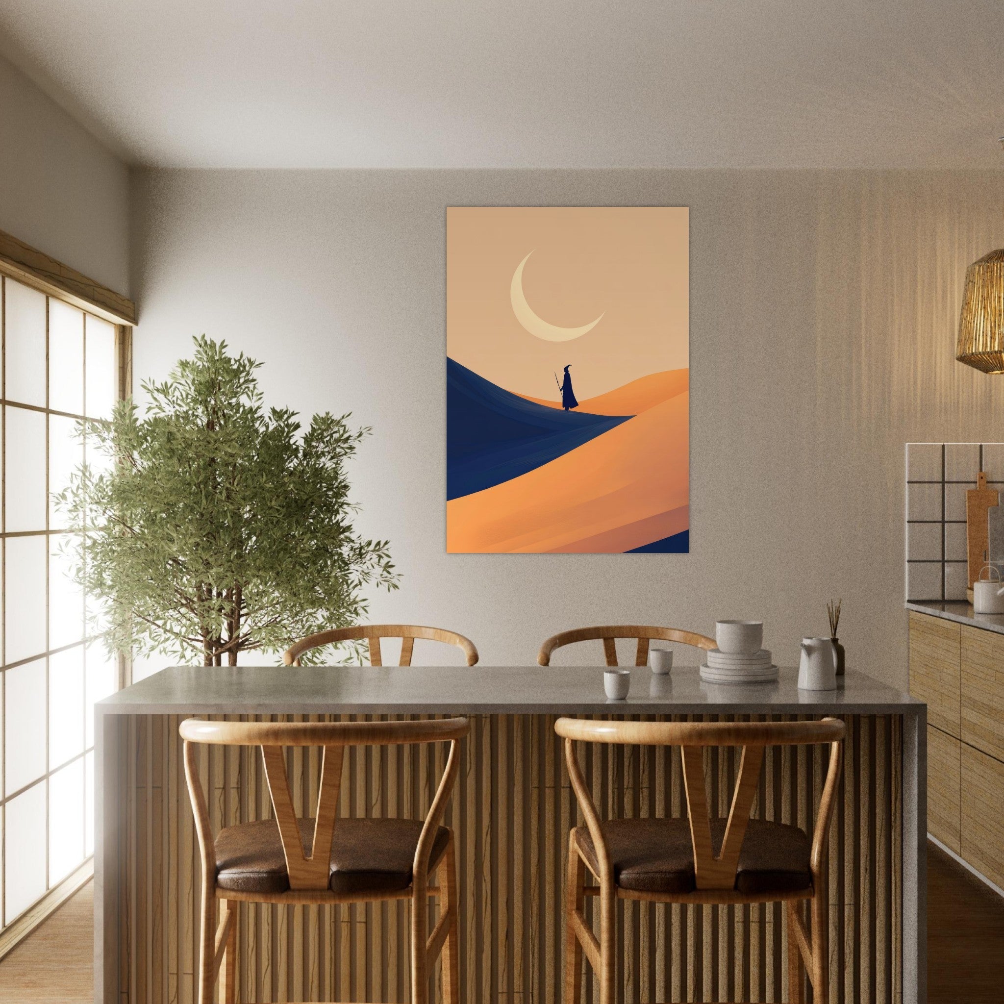 Aluminum Print Portrait - Minimalist Magical Landscape A sleek minimalist 3 - Shop Ai Art WebShop - Digital Art online Store