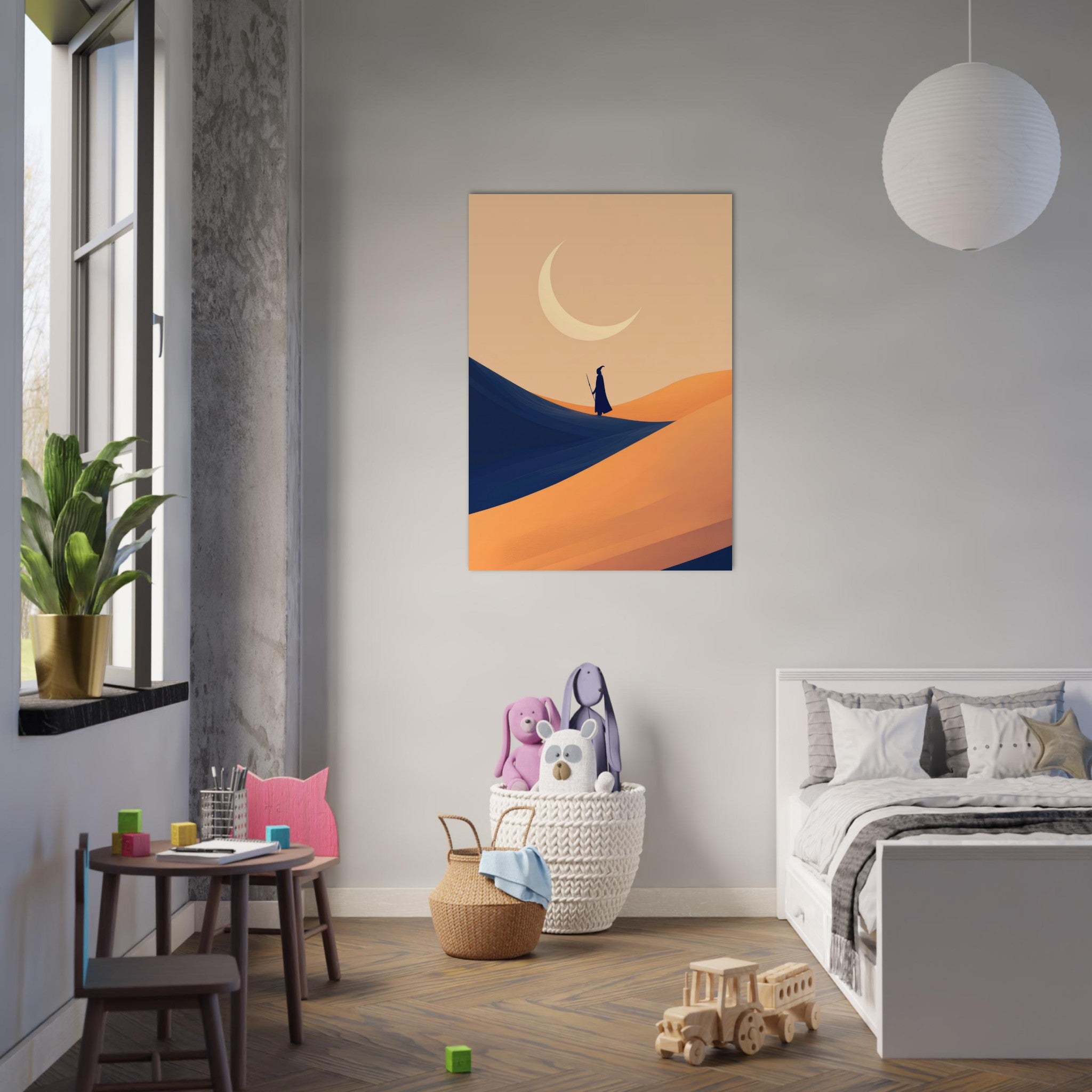 Aluminum Print Portrait - Minimalist Magical Landscape A sleek minimalist 3 - Shop Ai Art WebShop - Digital Art online Store