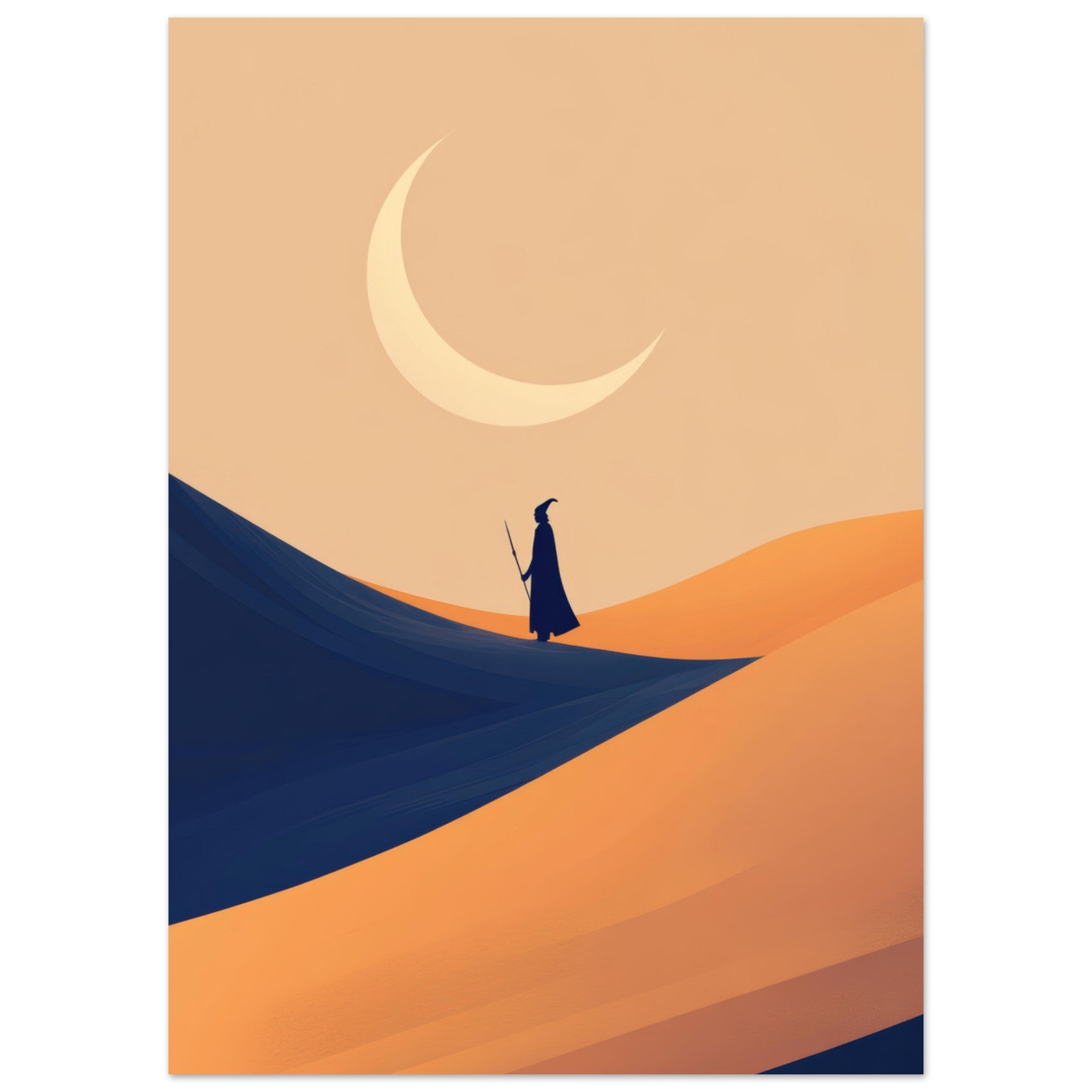 Aluminum Print Portrait - Minimalist Magical Landscape A sleek minimalist 3 - Shop Ai Art WebShop - Digital Art online Store
