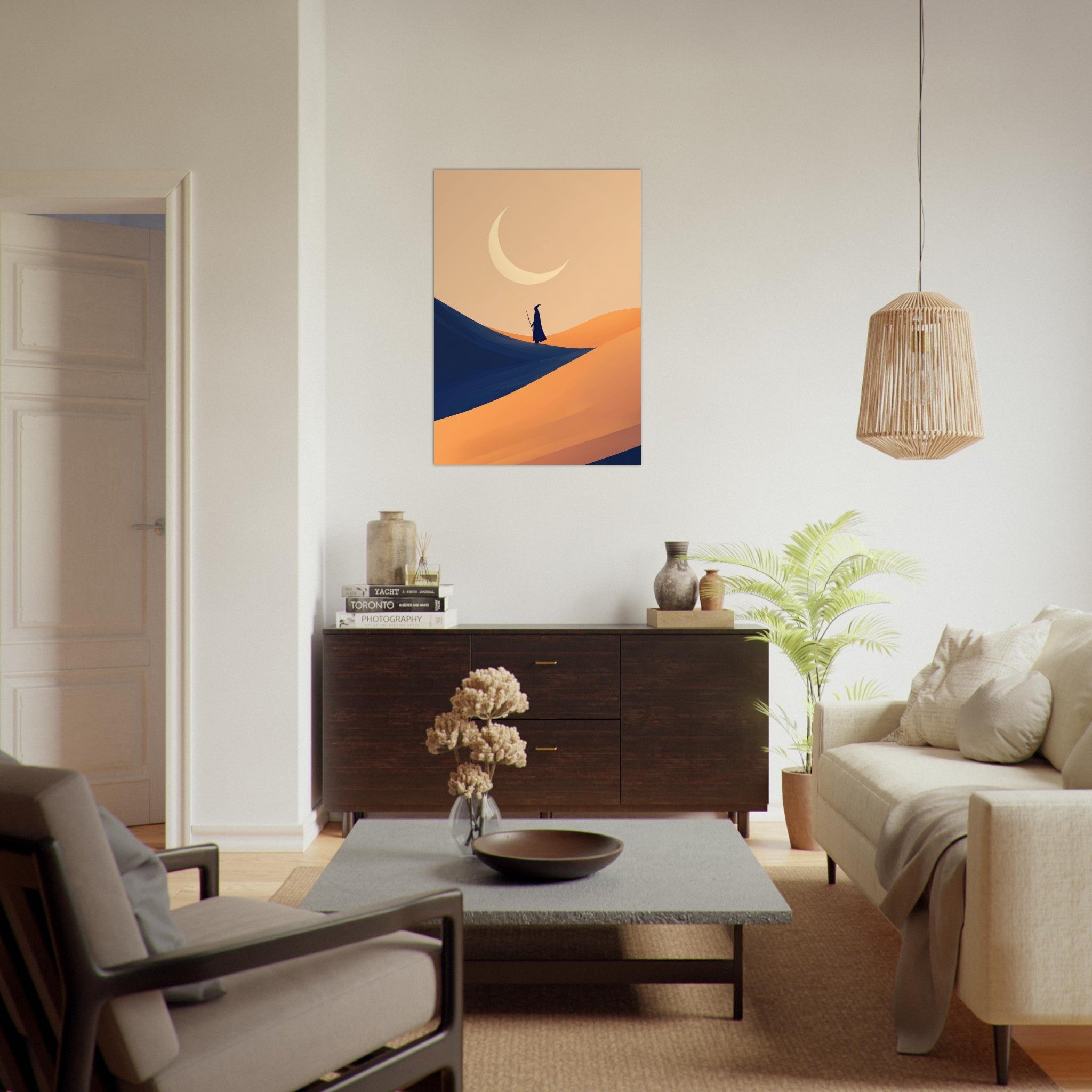Aluminum Print Portrait - Minimalist Magical Landscape A sleek minimalist 3 - Shop Ai Art WebShop - Digital Art online Store