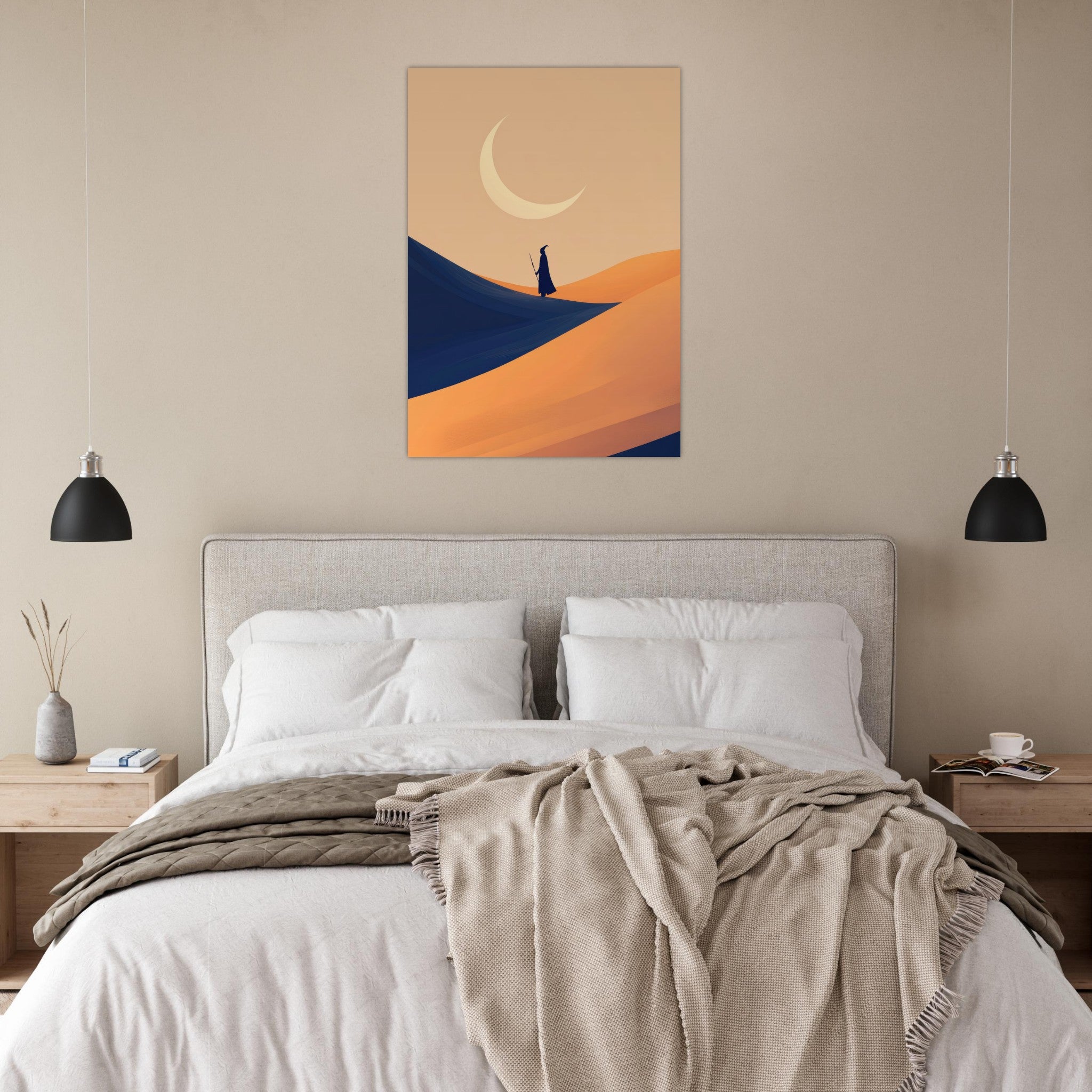 Aluminum Print Portrait - Minimalist Magical Landscape A sleek minimalist 3 - Shop Ai Art WebShop - Digital Art online Store