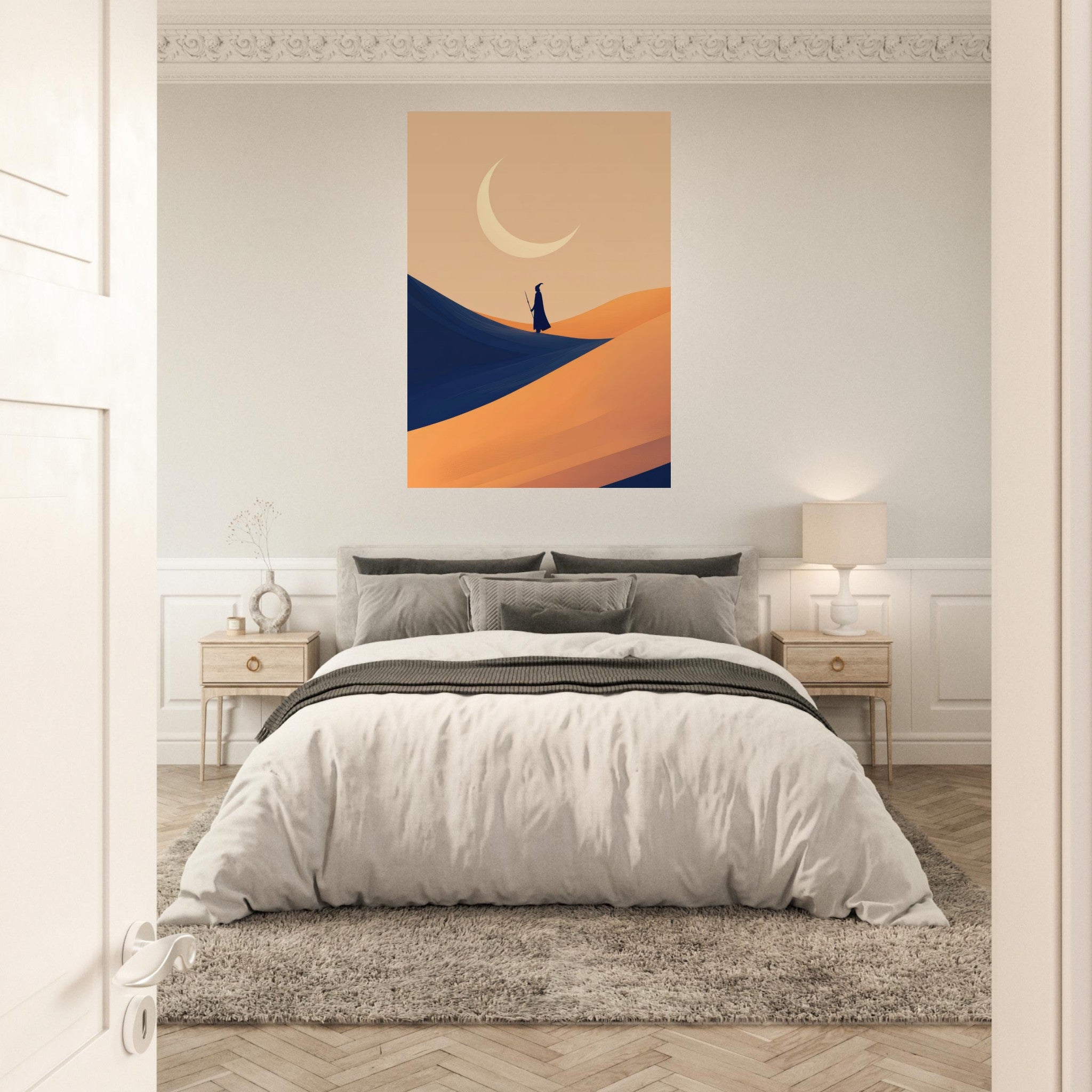 Aluminum Print Portrait - Minimalist Magical Landscape A sleek minimalist 3 - Shop Ai Art WebShop - Digital Art online Store