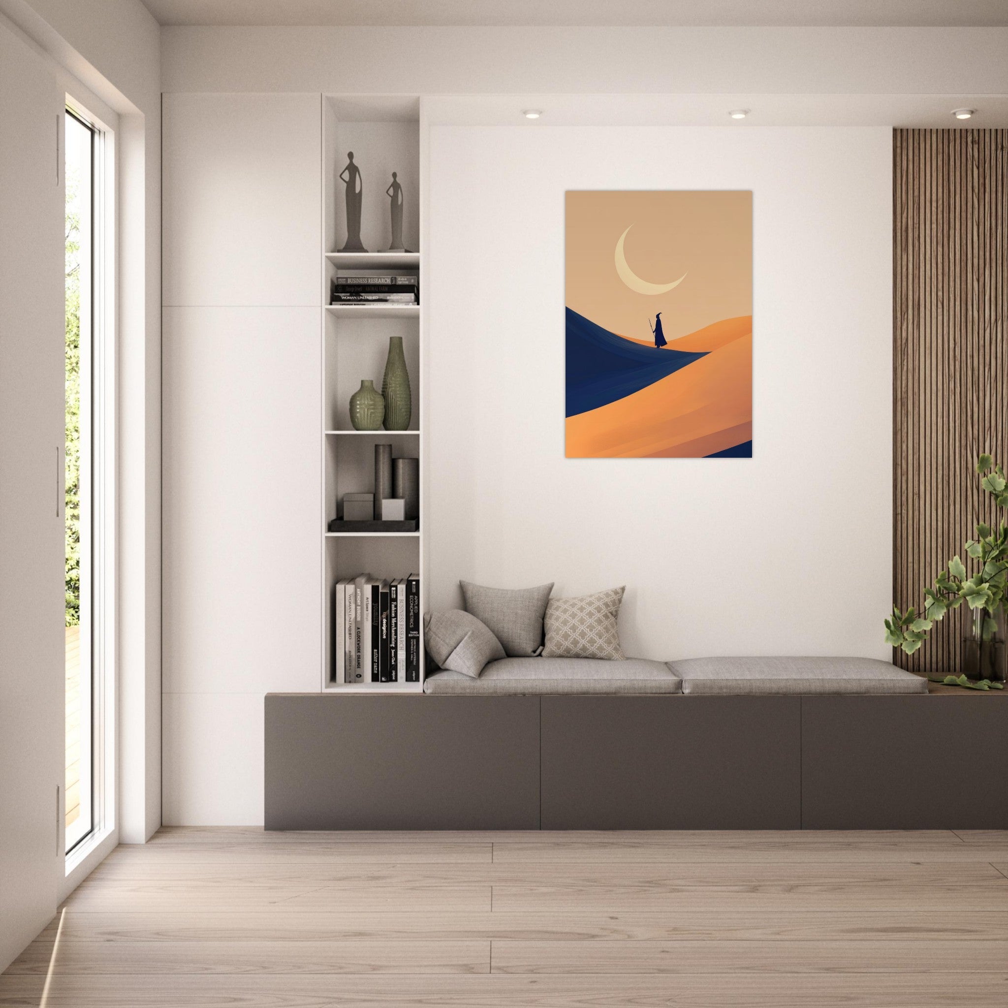 Aluminum Print Portrait - Minimalist Magical Landscape A sleek minimalist 3 - Shop Ai Art WebShop - Digital Art online Store