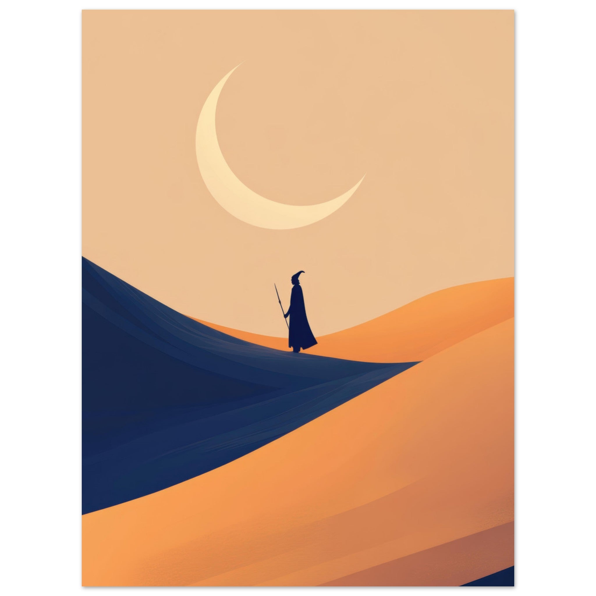 Aluminum Print Portrait - Minimalist Magical Landscape A sleek minimalist 3 - Shop Ai Art WebShop - Digital Art online Store
