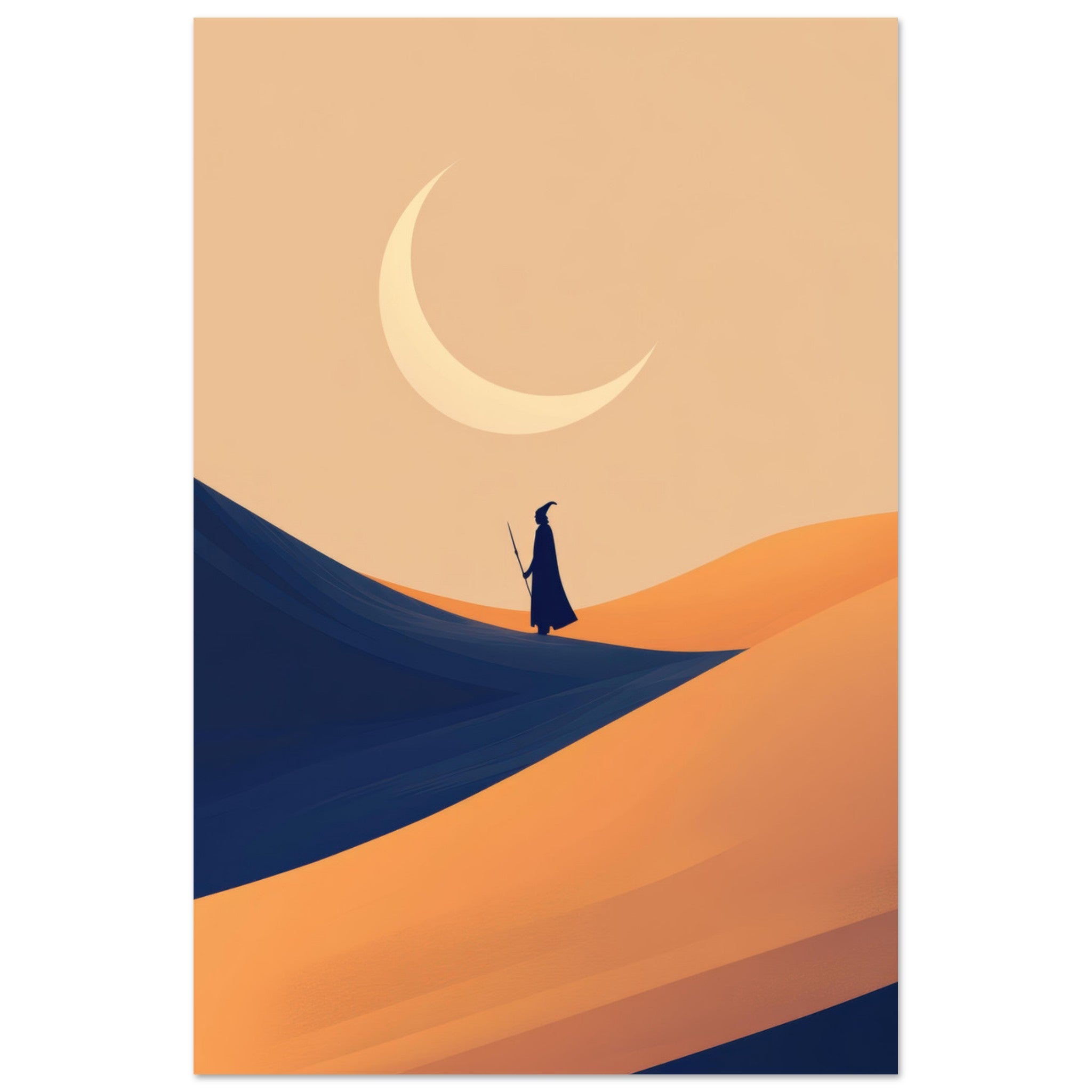 Aluminum Print Portrait - Minimalist Magical Landscape A sleek minimalist 3 - Shop Ai Art WebShop - Digital Art online Store