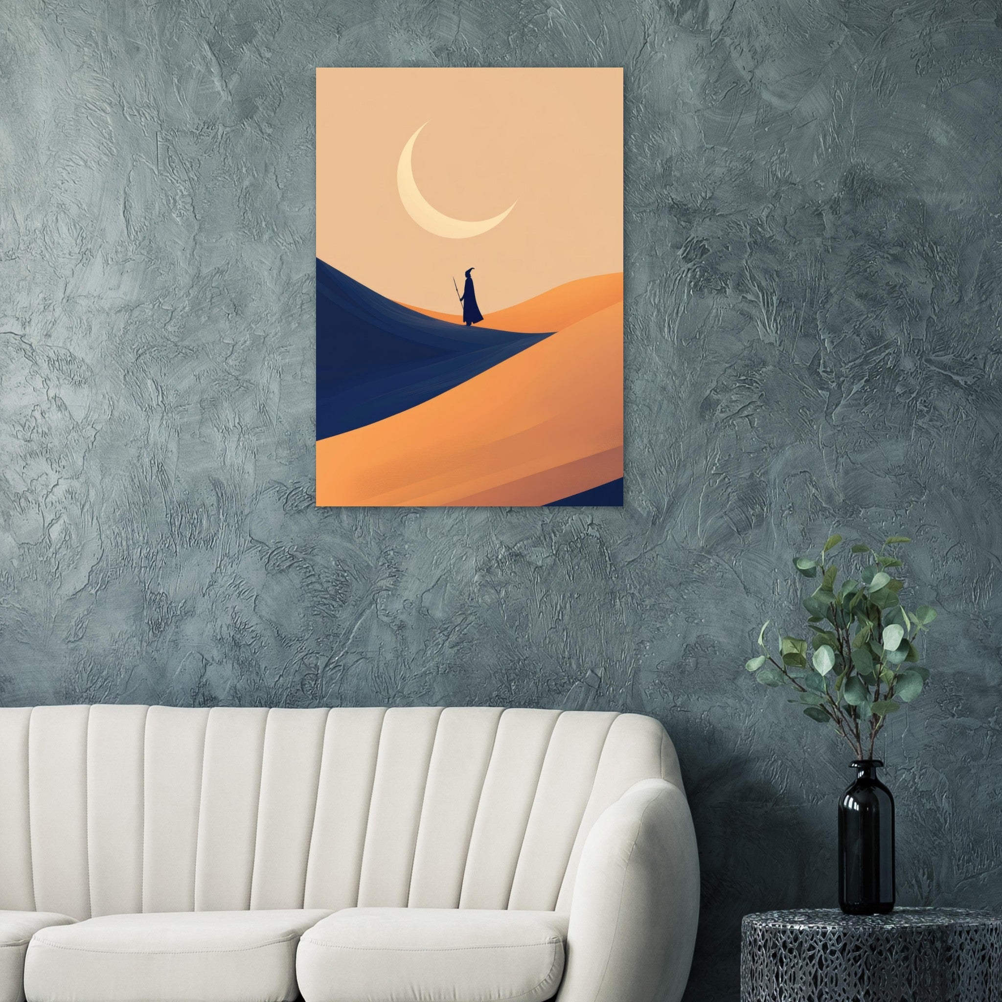 Aluminum Print Portrait - Minimalist Magical Landscape A sleek minimalist 3 - Shop Ai Art WebShop - Digital Art online Store