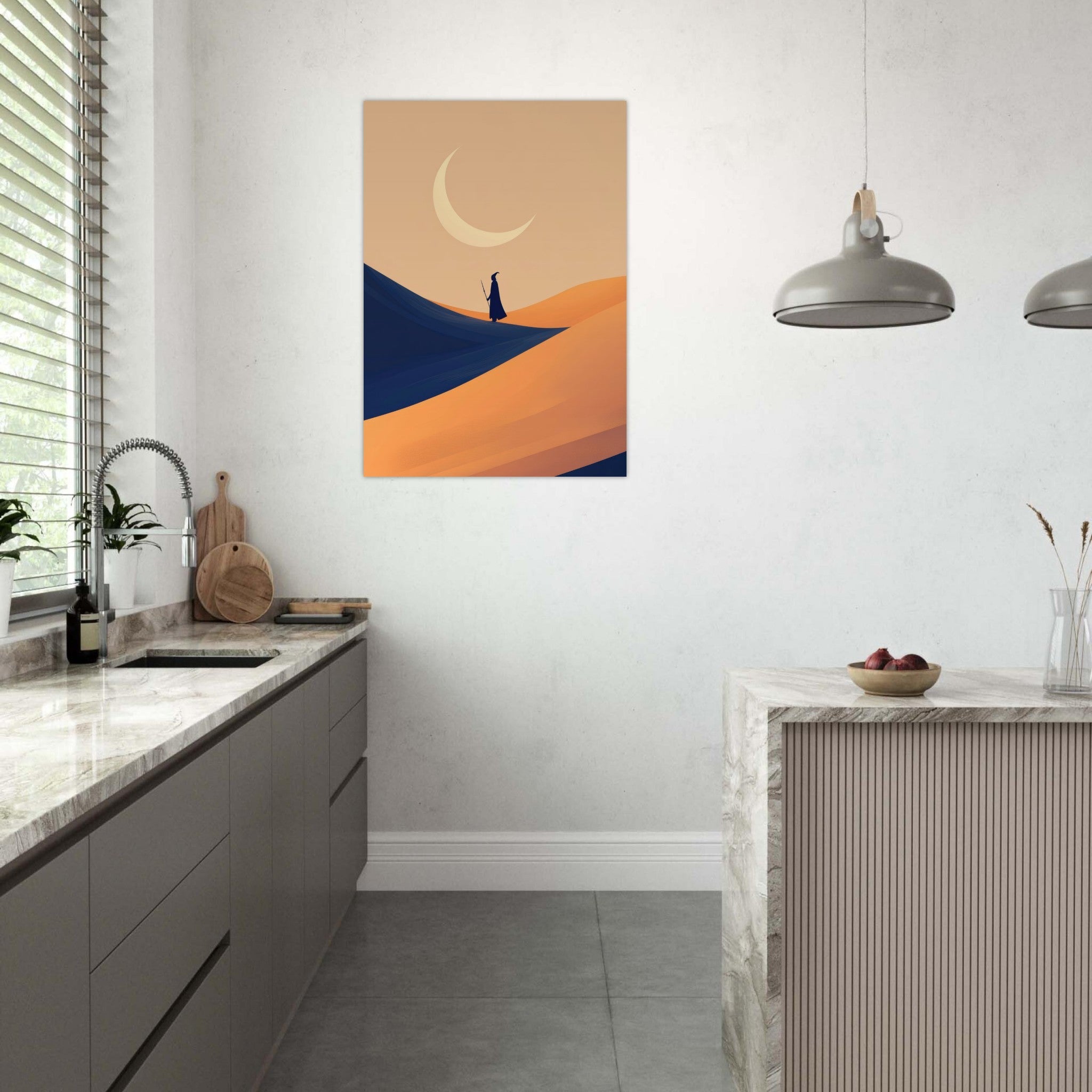 Aluminum Print Portrait - Minimalist Magical Landscape A sleek minimalist 3 - Shop Ai Art WebShop - Digital Art online Store