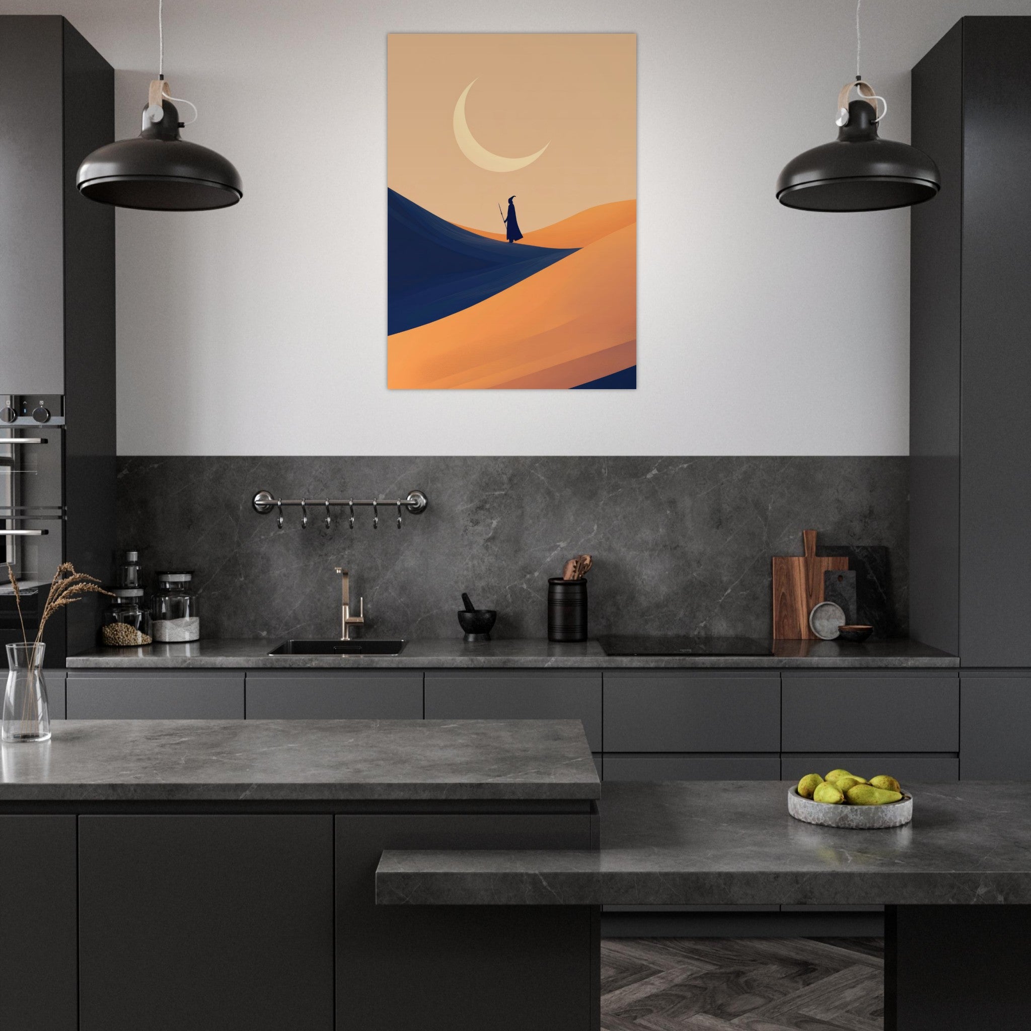 Aluminum Print Portrait - Minimalist Magical Landscape A sleek minimalist 3 - Shop Ai Art WebShop - Digital Art online Store