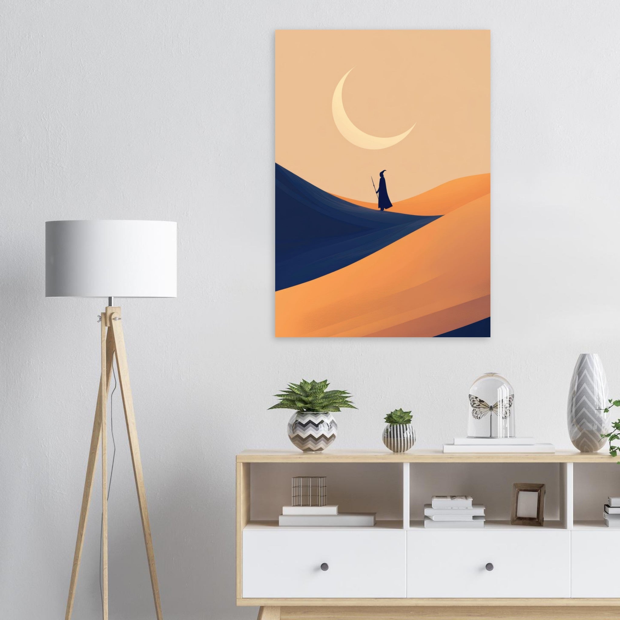 Aluminum Print Portrait - Minimalist Magical Landscape A sleek minimalist 3 - Shop Ai Art WebShop - Digital Art online Store