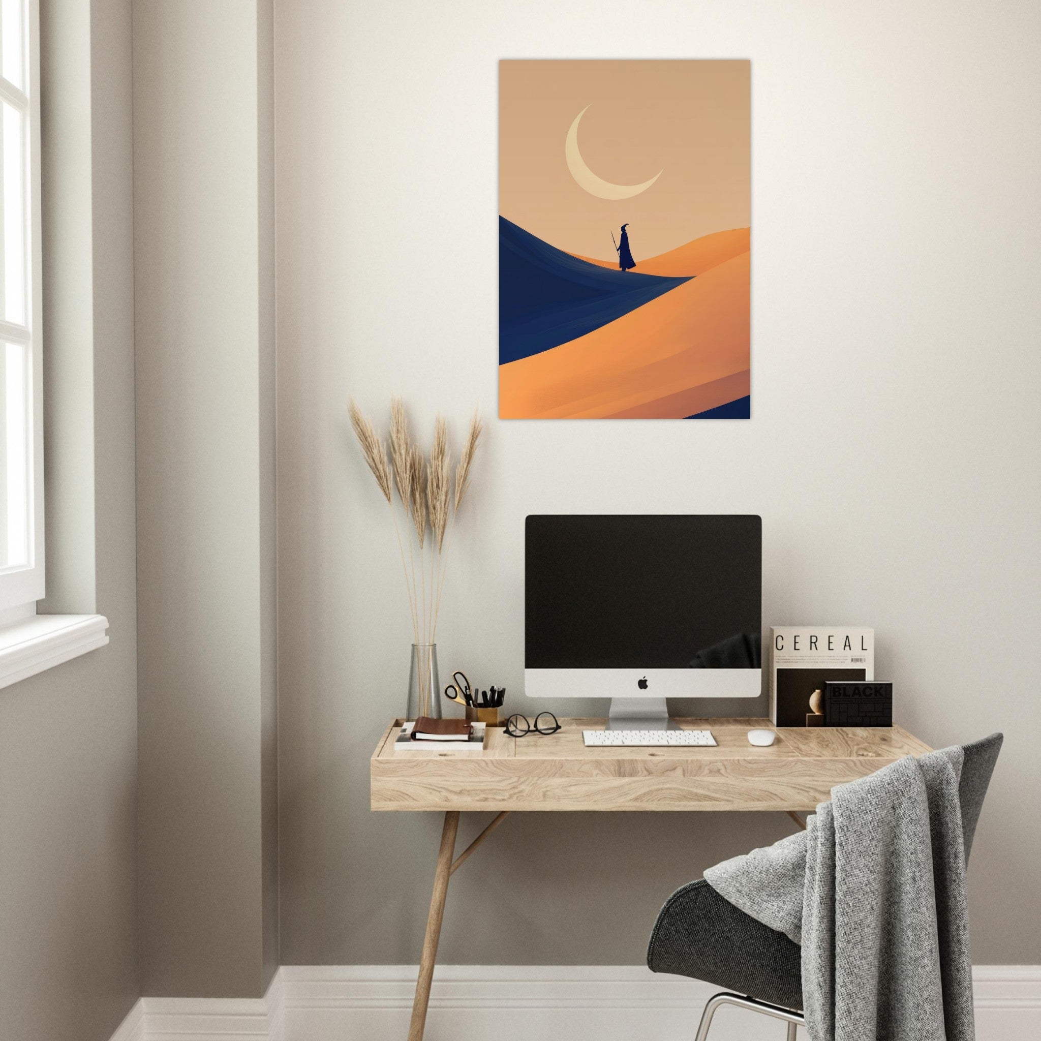 Aluminum Print Portrait - Minimalist Magical Landscape A sleek minimalist 3 - Shop Ai Art WebShop - Digital Art online Store