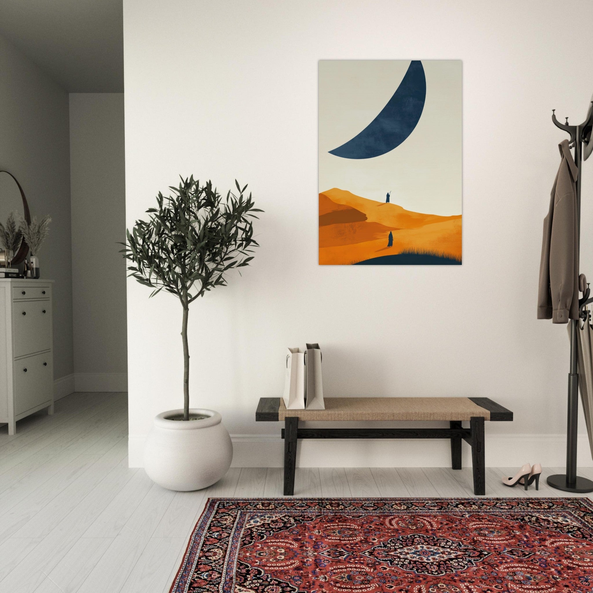 Aluminum Print Portrait - Minimalist Magical Landscape A sleek minimalist - Shop Ai Art WebShop - Digital Art online Store