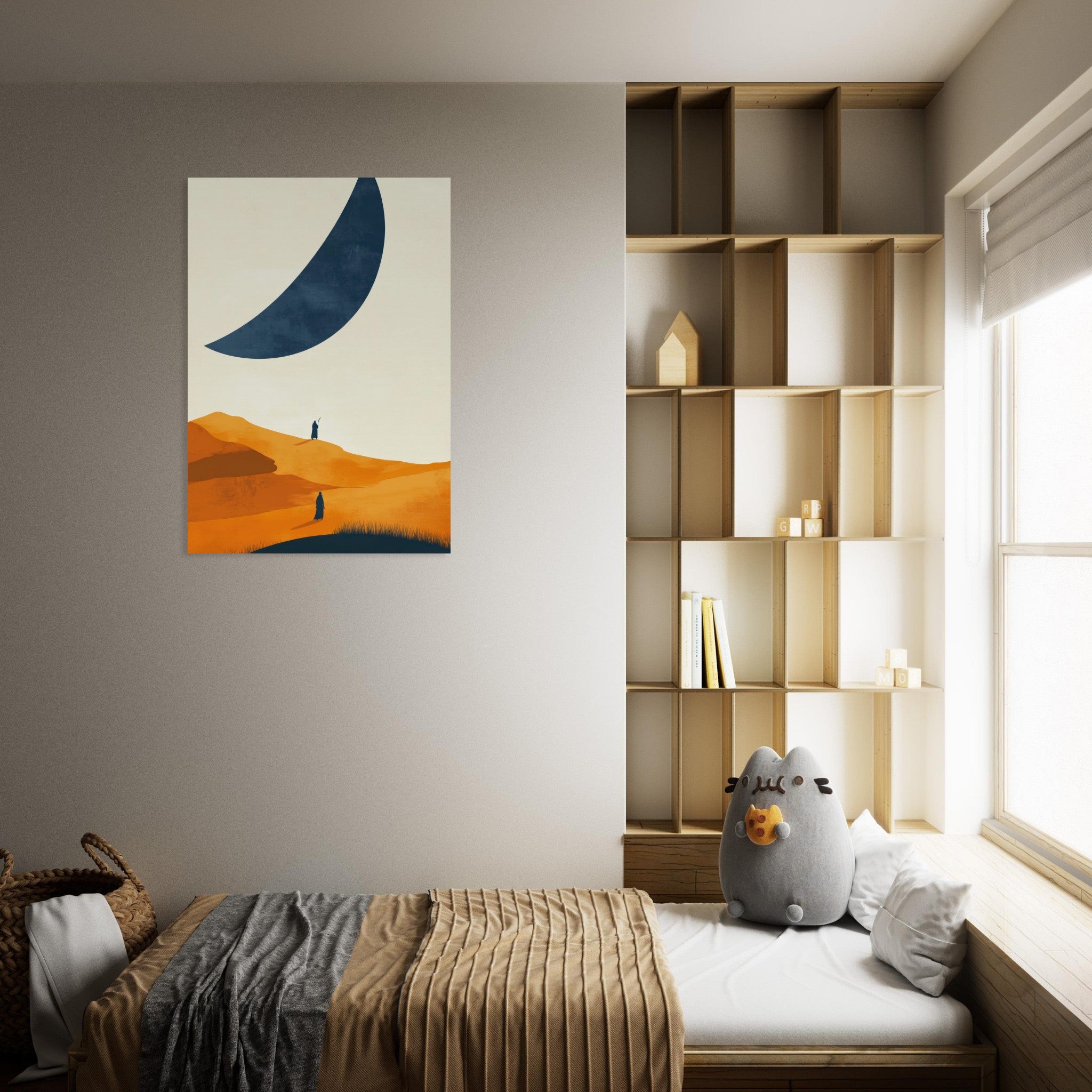 Aluminum Print Portrait - Minimalist Magical Landscape A sleek minimalist - Shop Ai Art WebShop - Digital Art online Store
