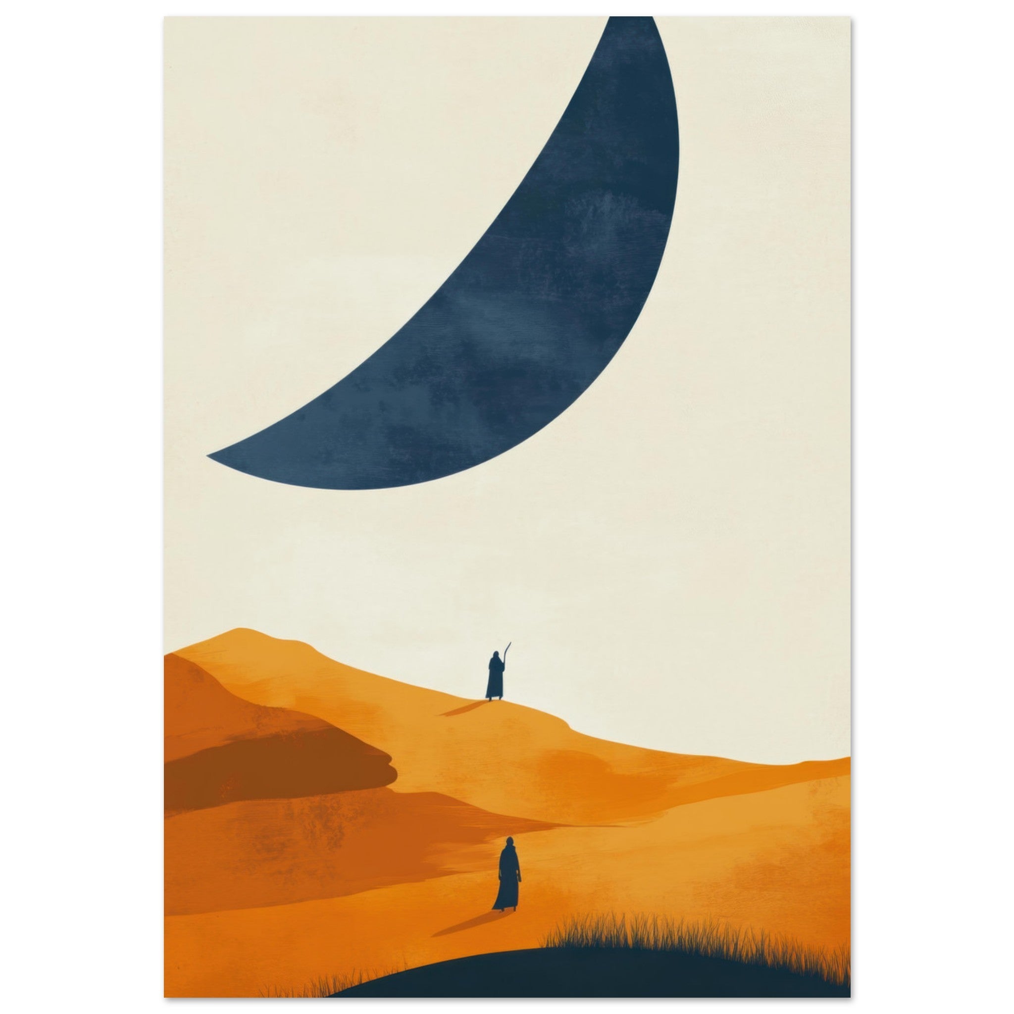 Aluminum Print Portrait - Minimalist Magical Landscape A sleek minimalist - Shop Ai Art WebShop - Digital Art online Store
