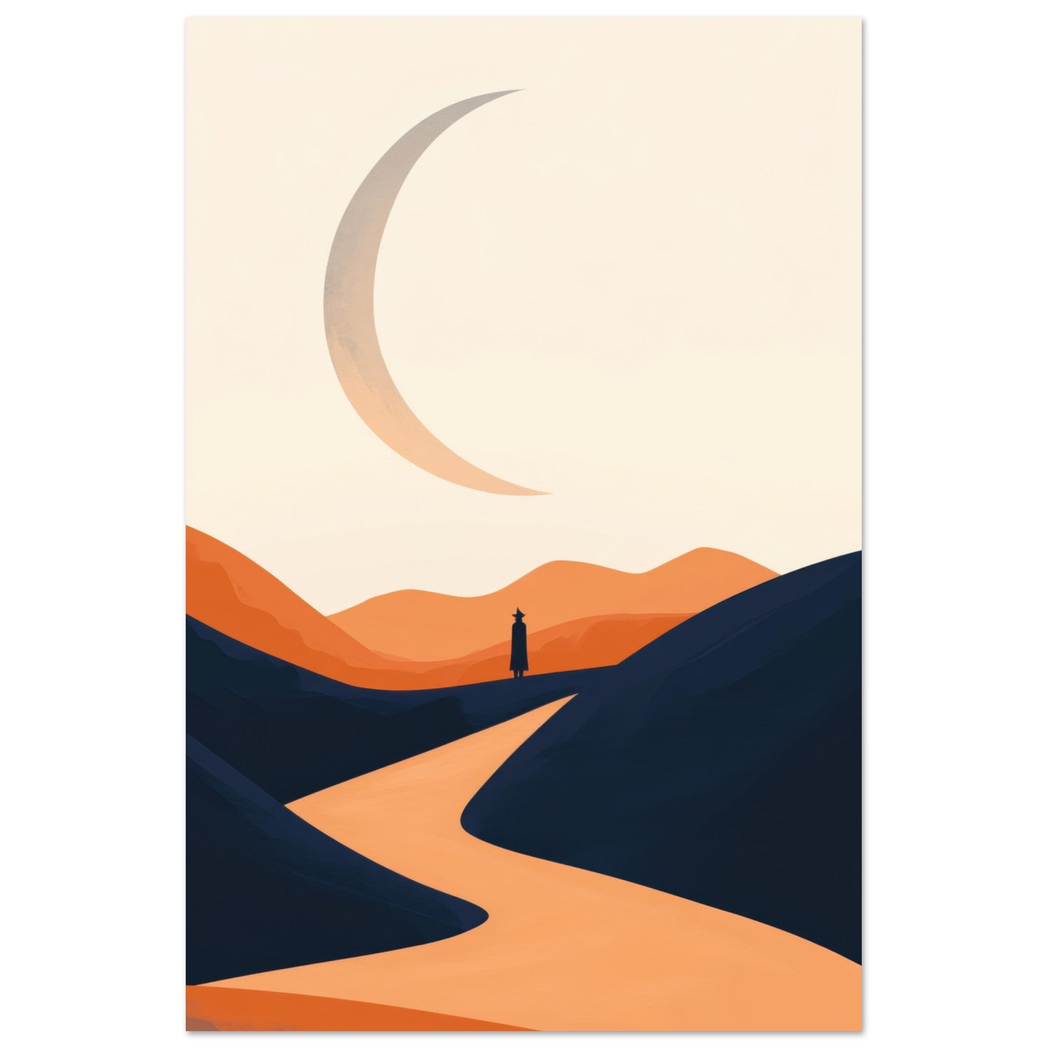 Aluminum Print Portrait - Minimalist Magical Landscape A sleek minimalist 4 - Shop Ai Art WebShop - Digital Art online Store