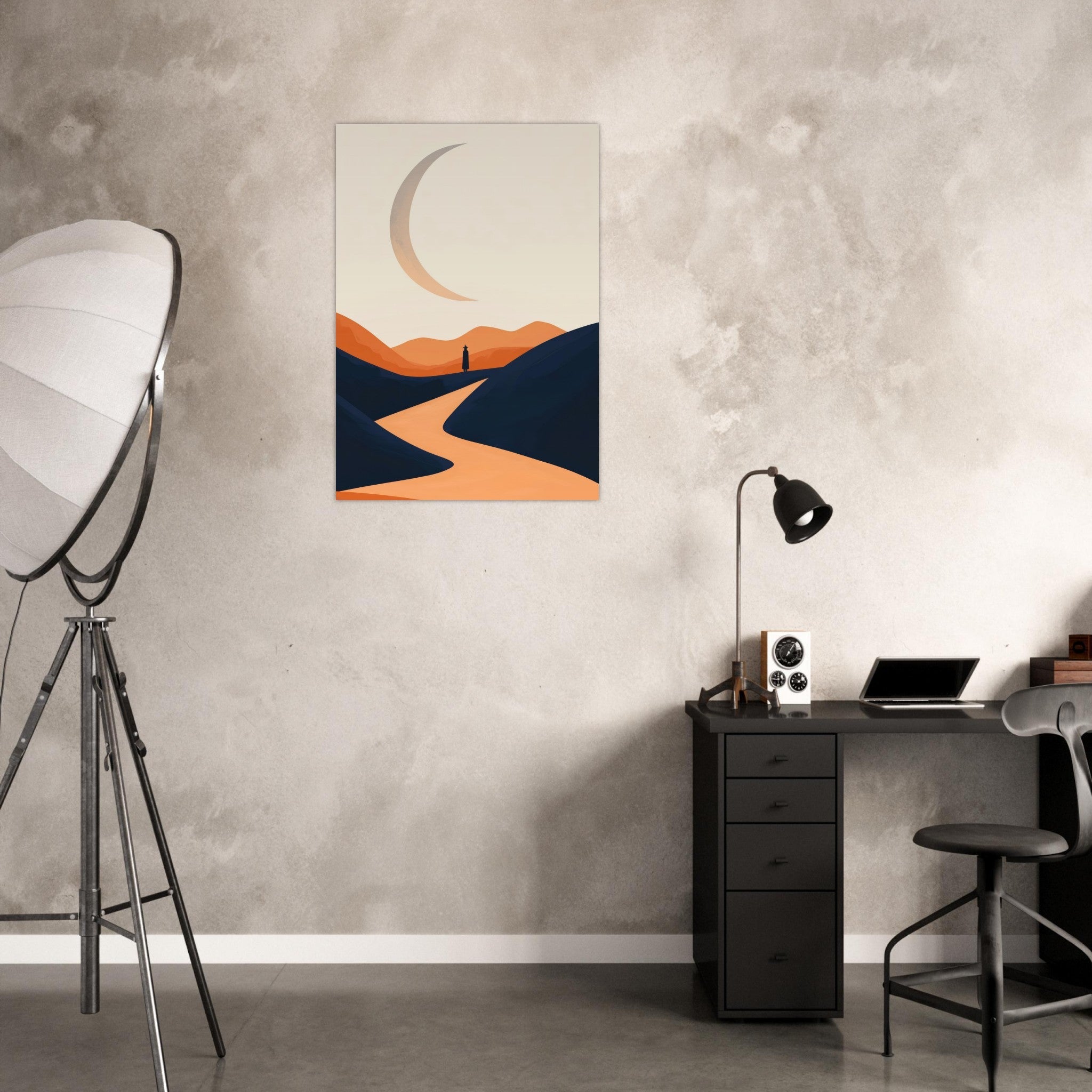 Aluminum Print Portrait - Minimalist Magical Landscape A sleek minimalist 4 - Shop Ai Art WebShop - Digital Art online Store