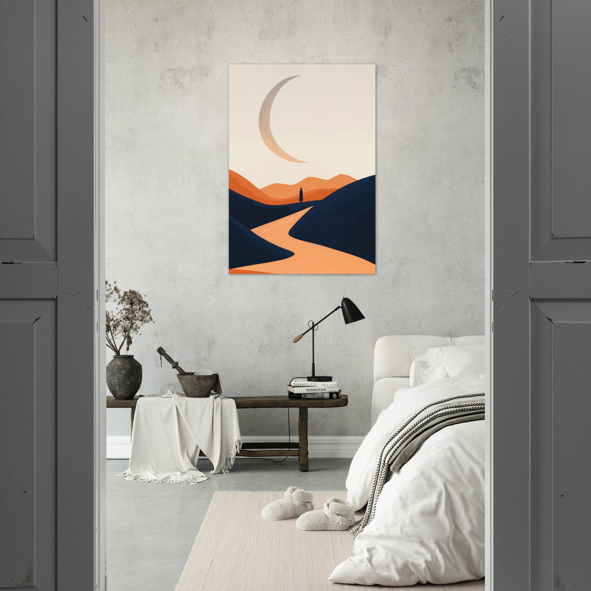Aluminum Print Portrait - Minimalist Magical Landscape A sleek minimalist 4 - Shop Ai Art WebShop - Digital Art online Store