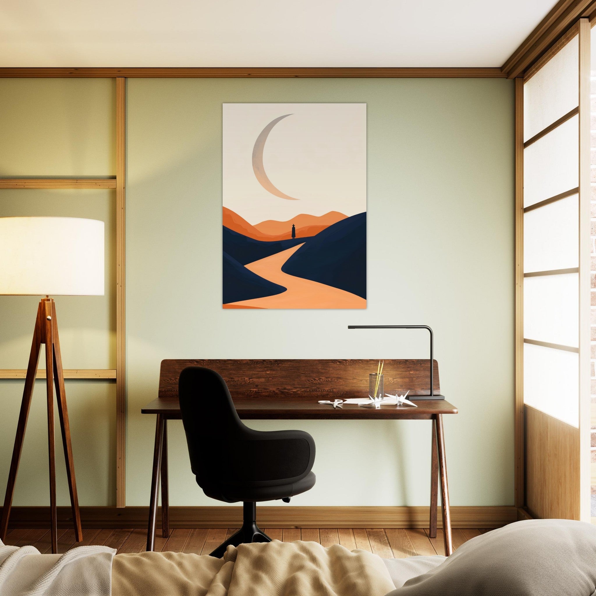 Aluminum Print Portrait - Minimalist Magical Landscape A sleek minimalist 4 - Shop Ai Art WebShop - Digital Art online Store