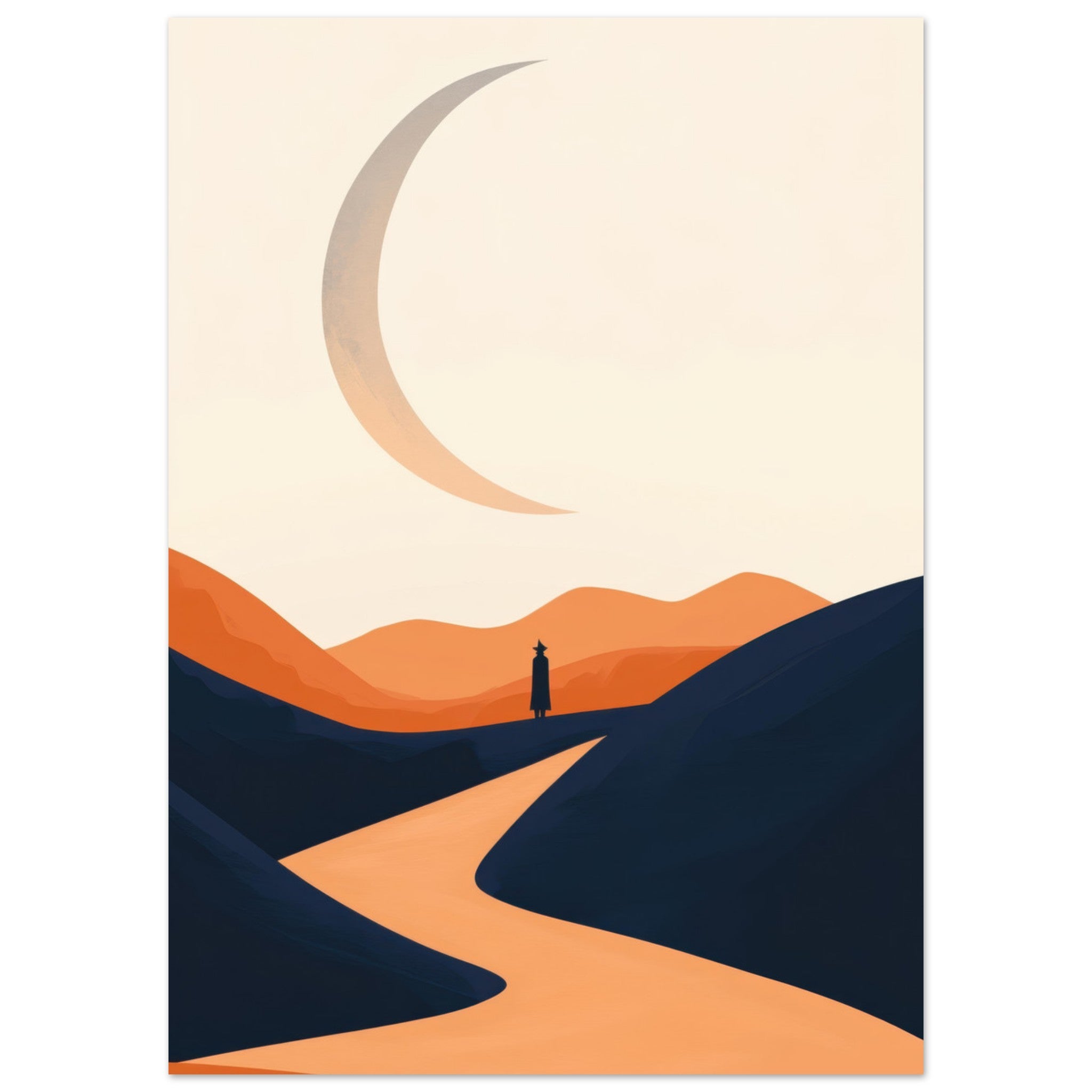 Aluminum Print Portrait - Minimalist Magical Landscape A sleek minimalist 4 - Shop Ai Art WebShop - Digital Art online Store