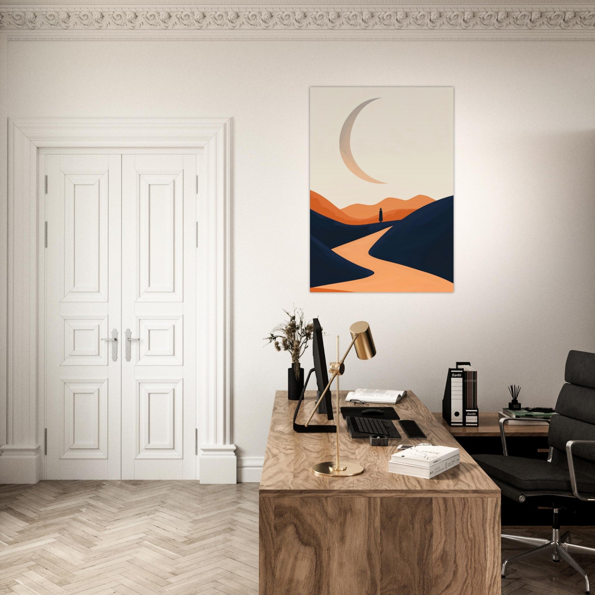Aluminum Print Portrait - Minimalist Magical Landscape A sleek minimalist 4 - Shop Ai Art WebShop - Digital Art online Store