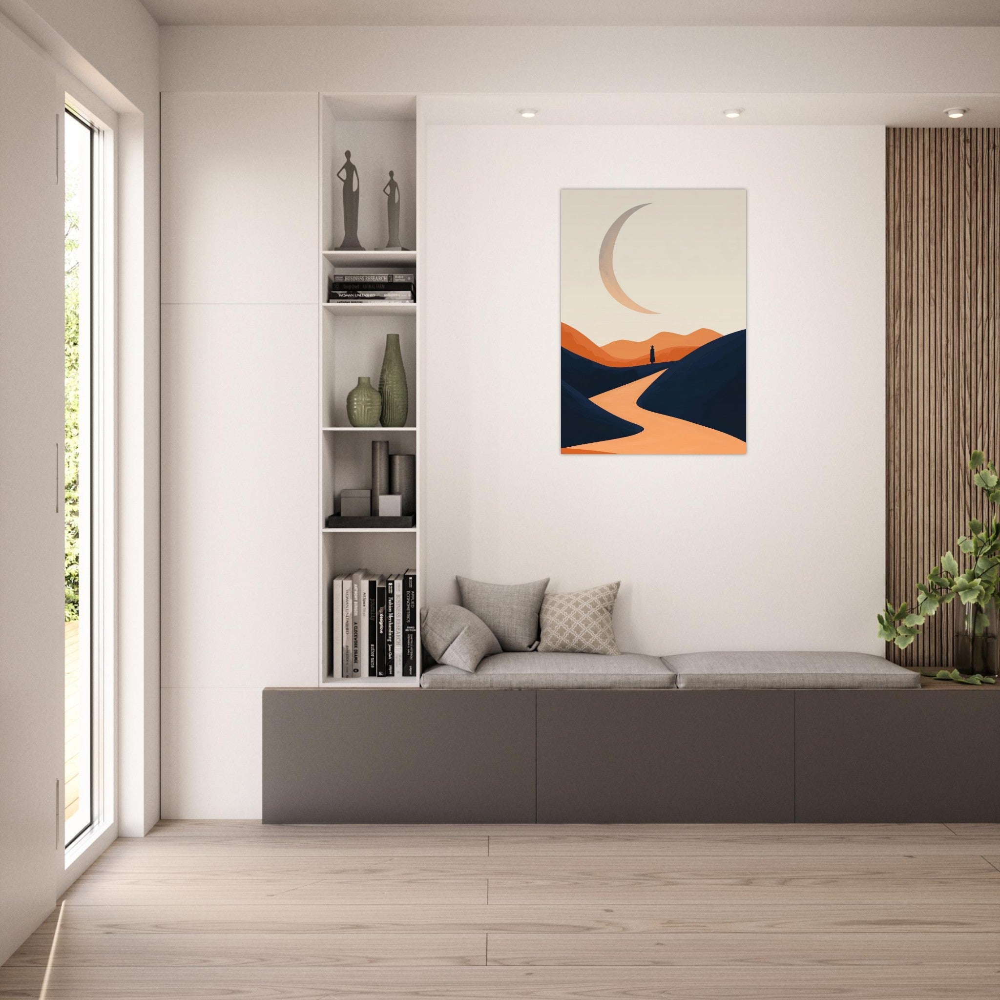 Aluminum Print Portrait - Minimalist Magical Landscape A sleek minimalist 4 - Shop Ai Art WebShop - Digital Art online Store
