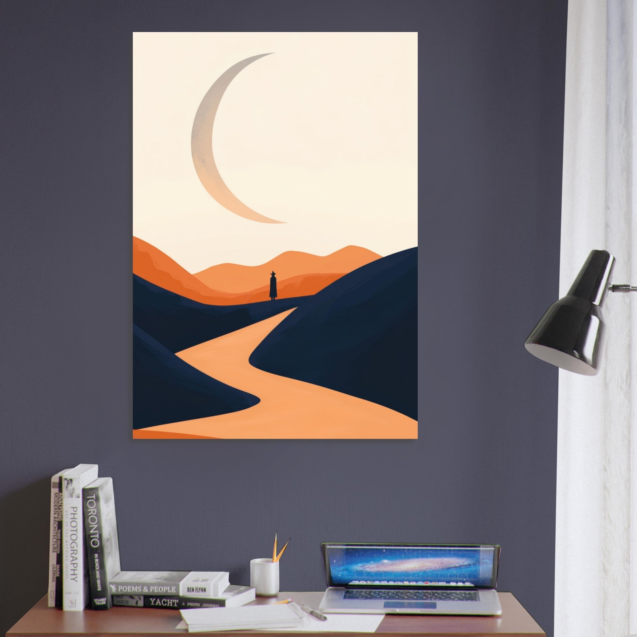 Aluminum Print Portrait - Minimalist Magical Landscape A sleek minimalist 4 - Shop Ai Art WebShop - Digital Art online Store