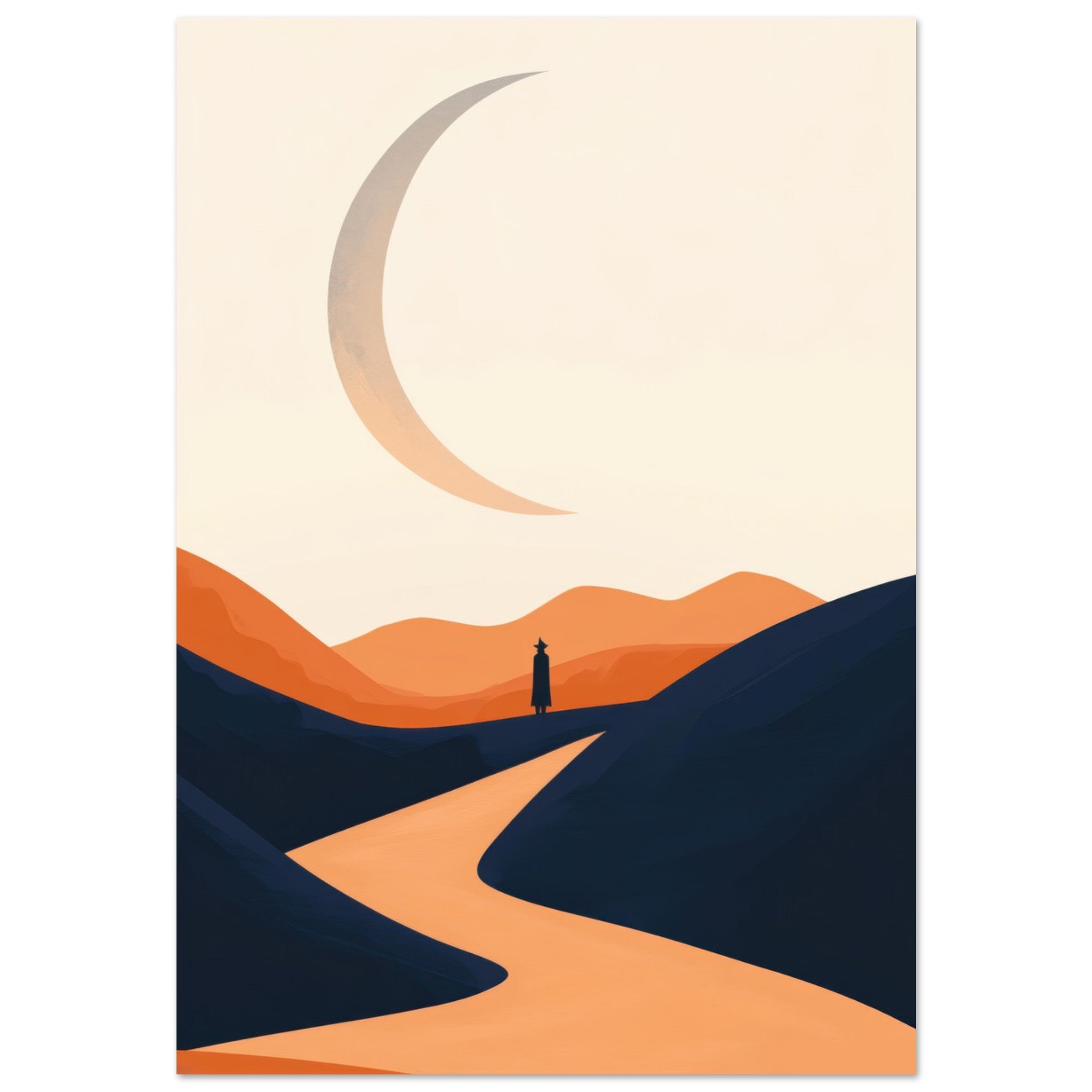 Aluminum Print Portrait - Minimalist Magical Landscape A sleek minimalist 4 - Shop Ai Art WebShop - Digital Art online Store