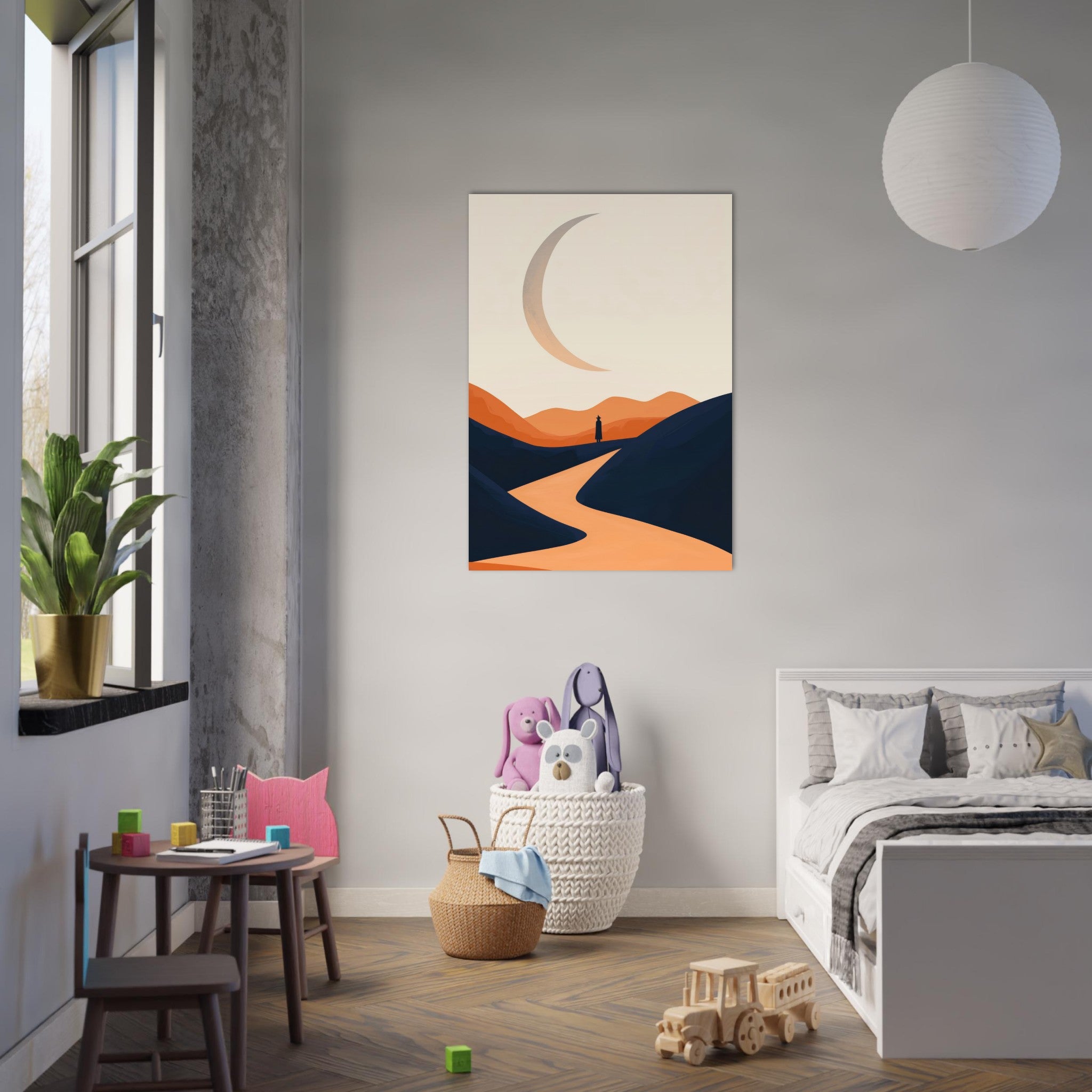 Aluminum Print Portrait - Minimalist Magical Landscape A sleek minimalist 4 - Shop Ai Art WebShop - Digital Art online Store