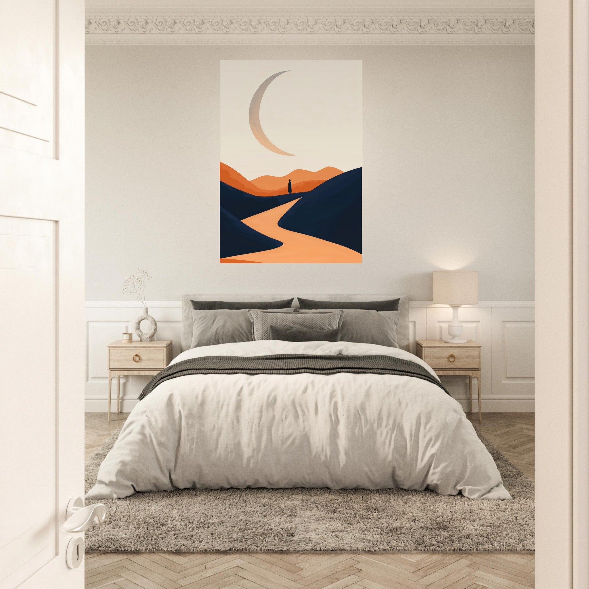 Aluminum Print Portrait - Minimalist Magical Landscape A sleek minimalist 4 - Shop Ai Art WebShop - Digital Art online Store