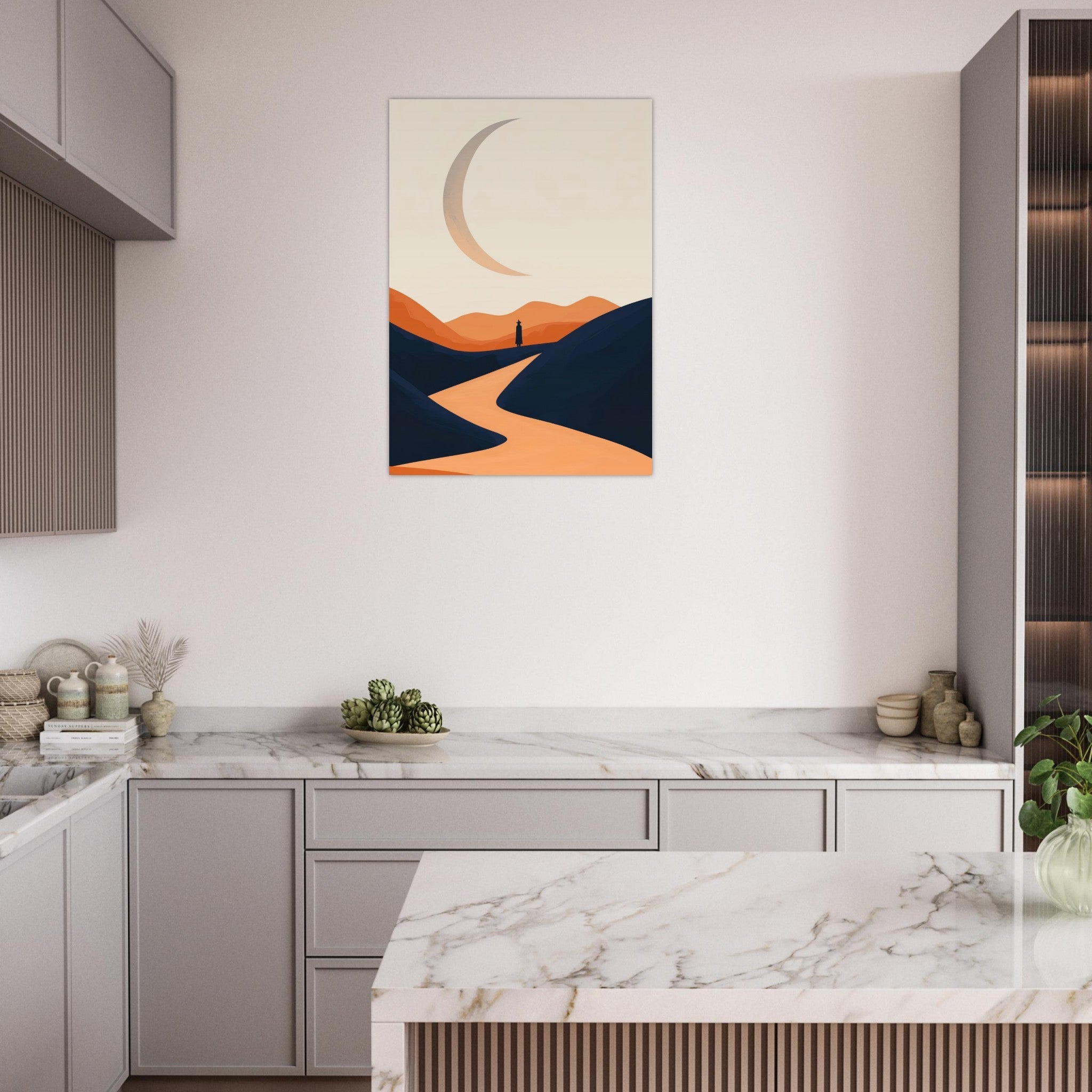 Aluminum Print Portrait - Minimalist Magical Landscape A sleek minimalist 4 - Shop Ai Art WebShop - Digital Art online Store