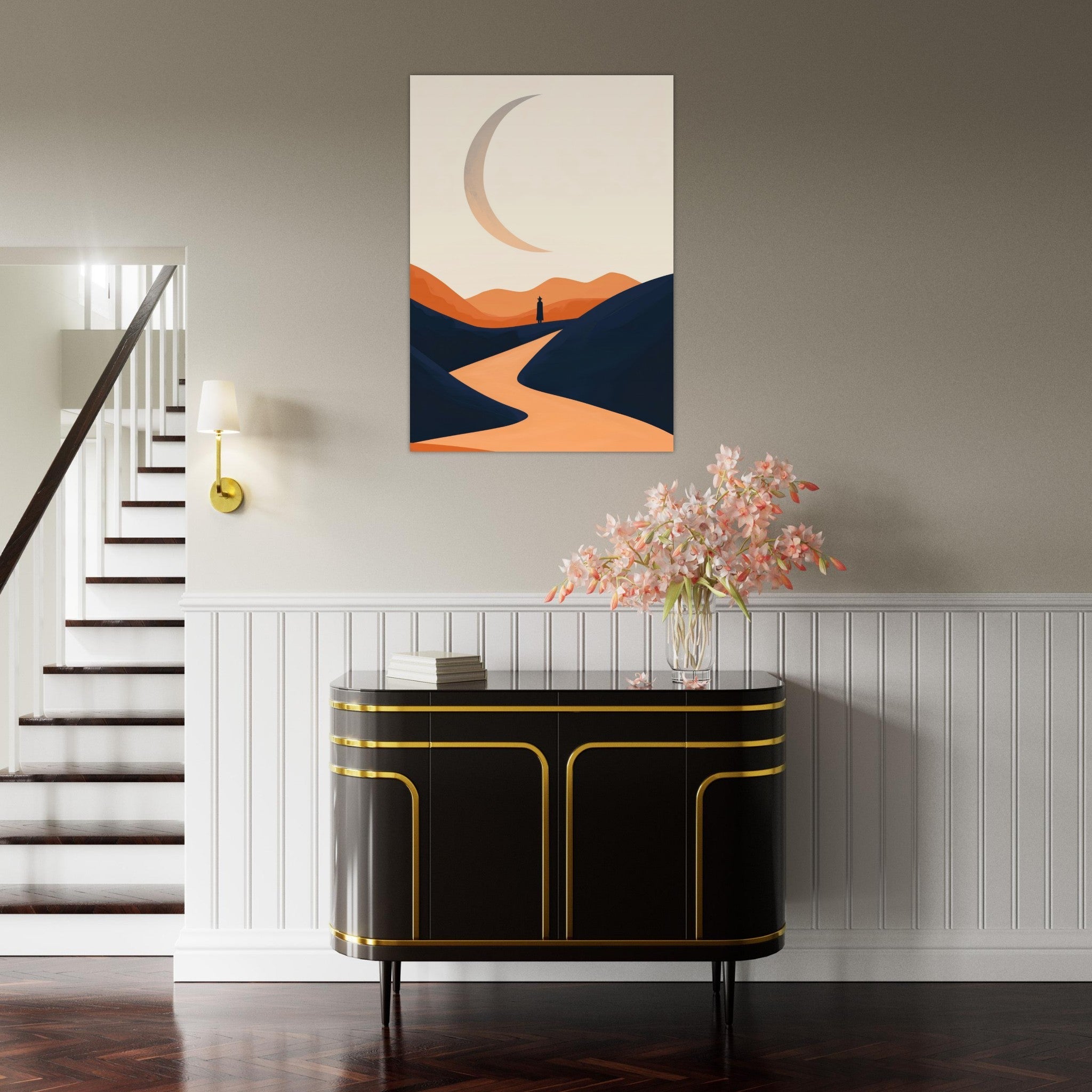 Aluminum Print Portrait - Minimalist Magical Landscape A sleek minimalist 4 - Shop Ai Art WebShop - Digital Art online Store