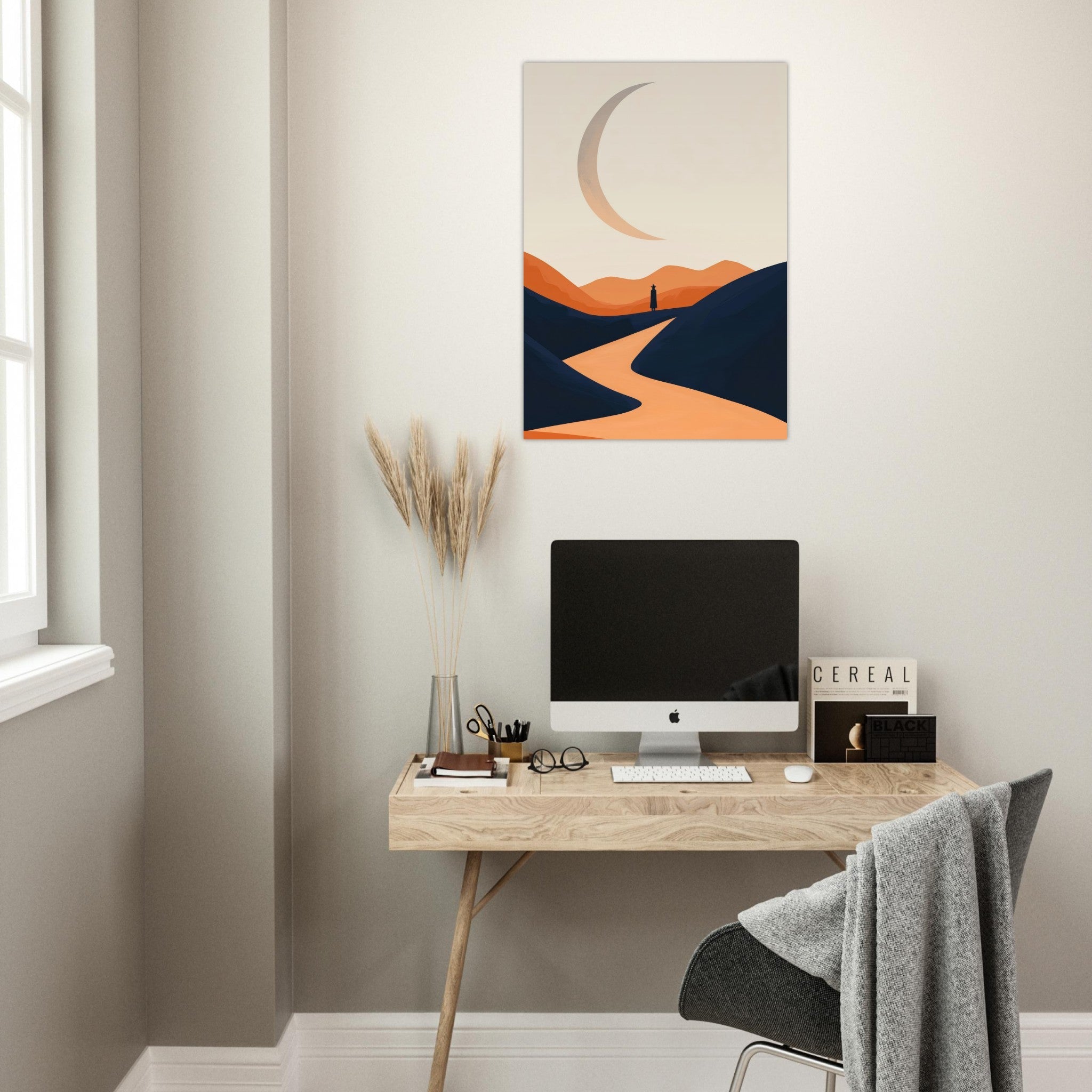 Aluminum Print Portrait - Minimalist Magical Landscape A sleek minimalist 4 - Shop Ai Art WebShop - Digital Art online Store