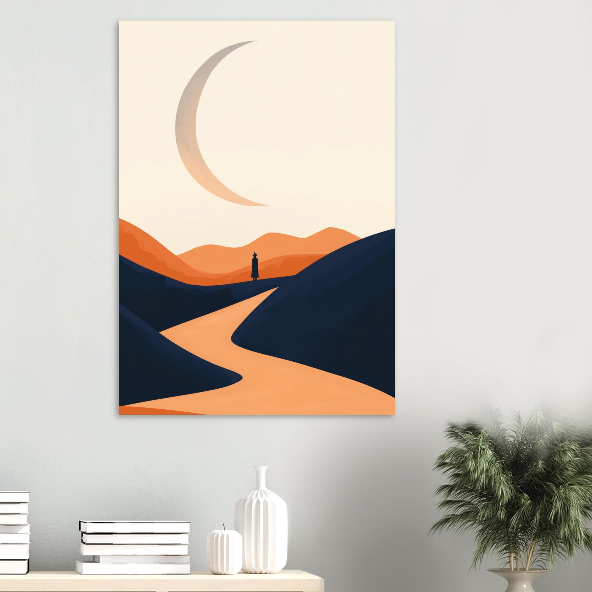 Aluminum Print Portrait - Minimalist Magical Landscape A sleek minimalist 4 - Shop Ai Art WebShop - Digital Art online Store
