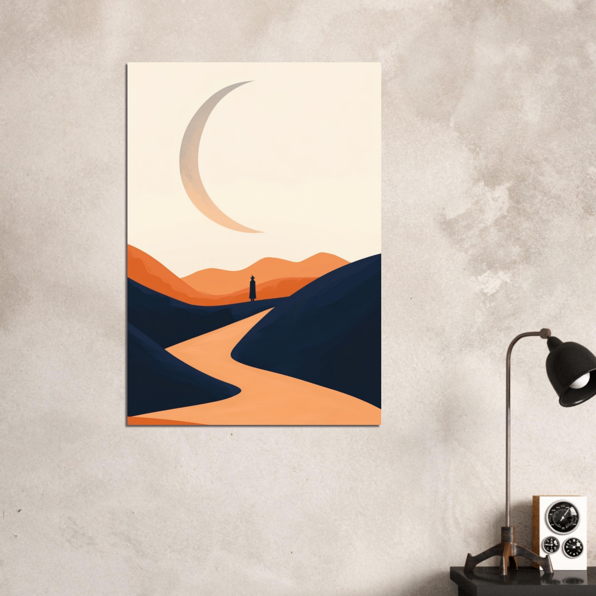 Aluminum Print Portrait - Minimalist Magical Landscape A sleek minimalist 4 - Shop Ai Art WebShop - Digital Art online Store