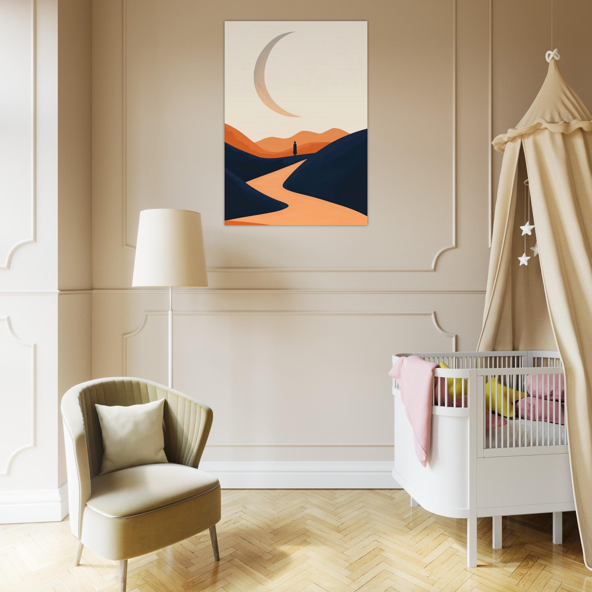 Aluminum Print Portrait - Minimalist Magical Landscape A sleek minimalist 4 - Shop Ai Art WebShop - Digital Art online Store