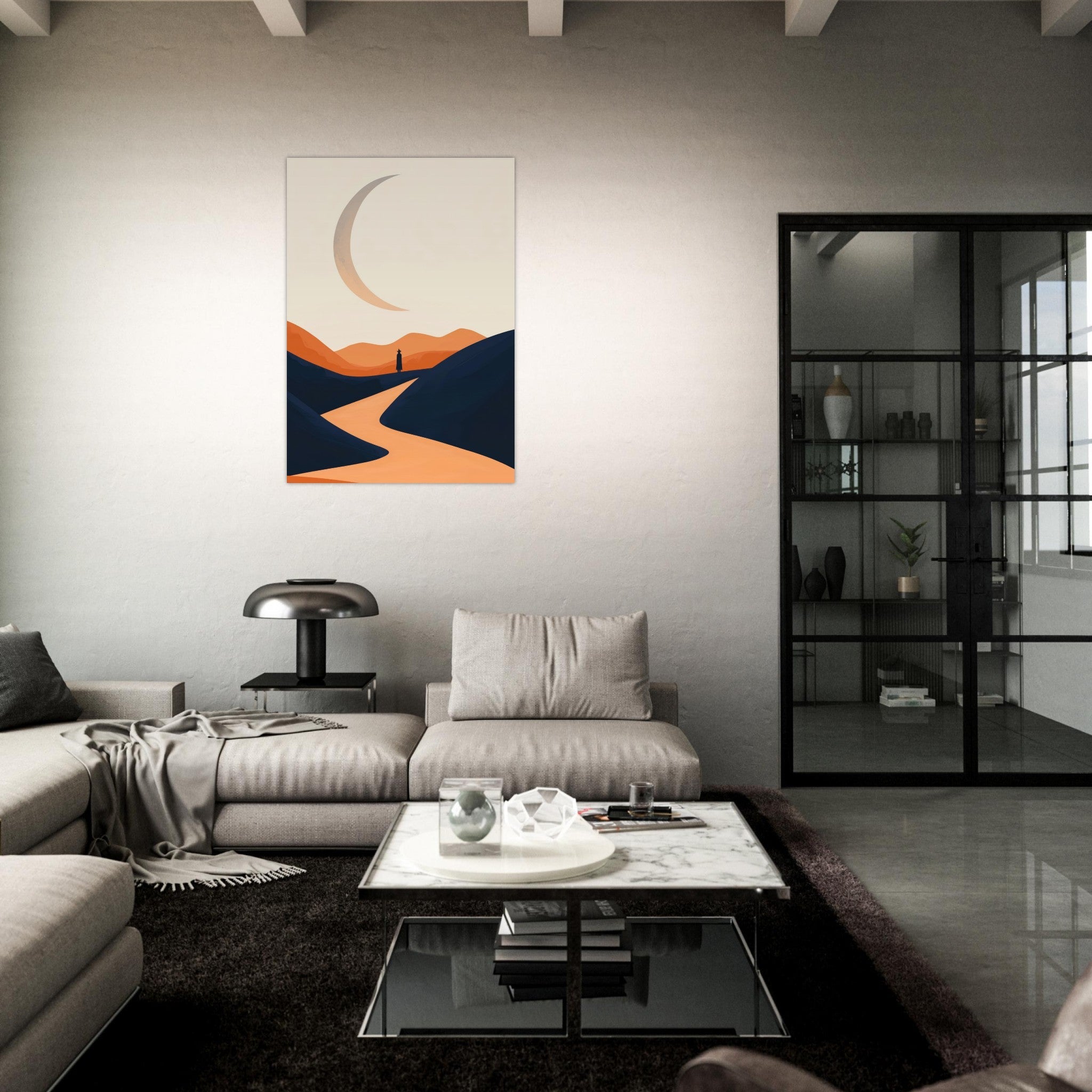 Aluminum Print Portrait - Minimalist Magical Landscape A sleek minimalist 4 - Shop Ai Art WebShop - Digital Art online Store