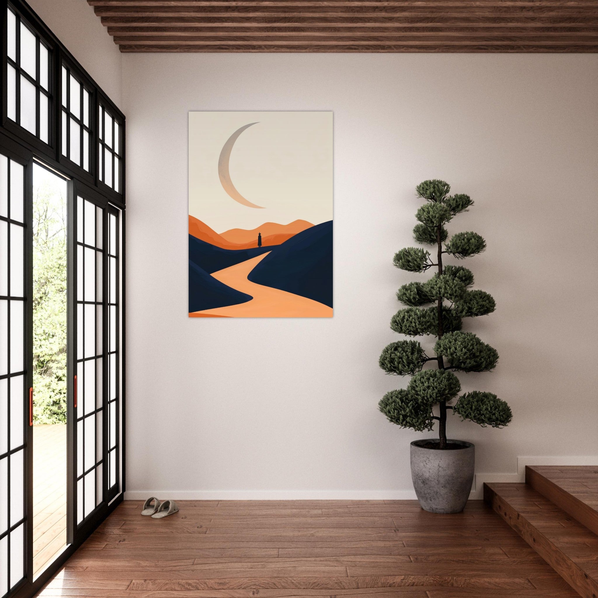 Aluminum Print Portrait - Minimalist Magical Landscape A sleek minimalist 4 - Shop Ai Art WebShop - Digital Art online Store