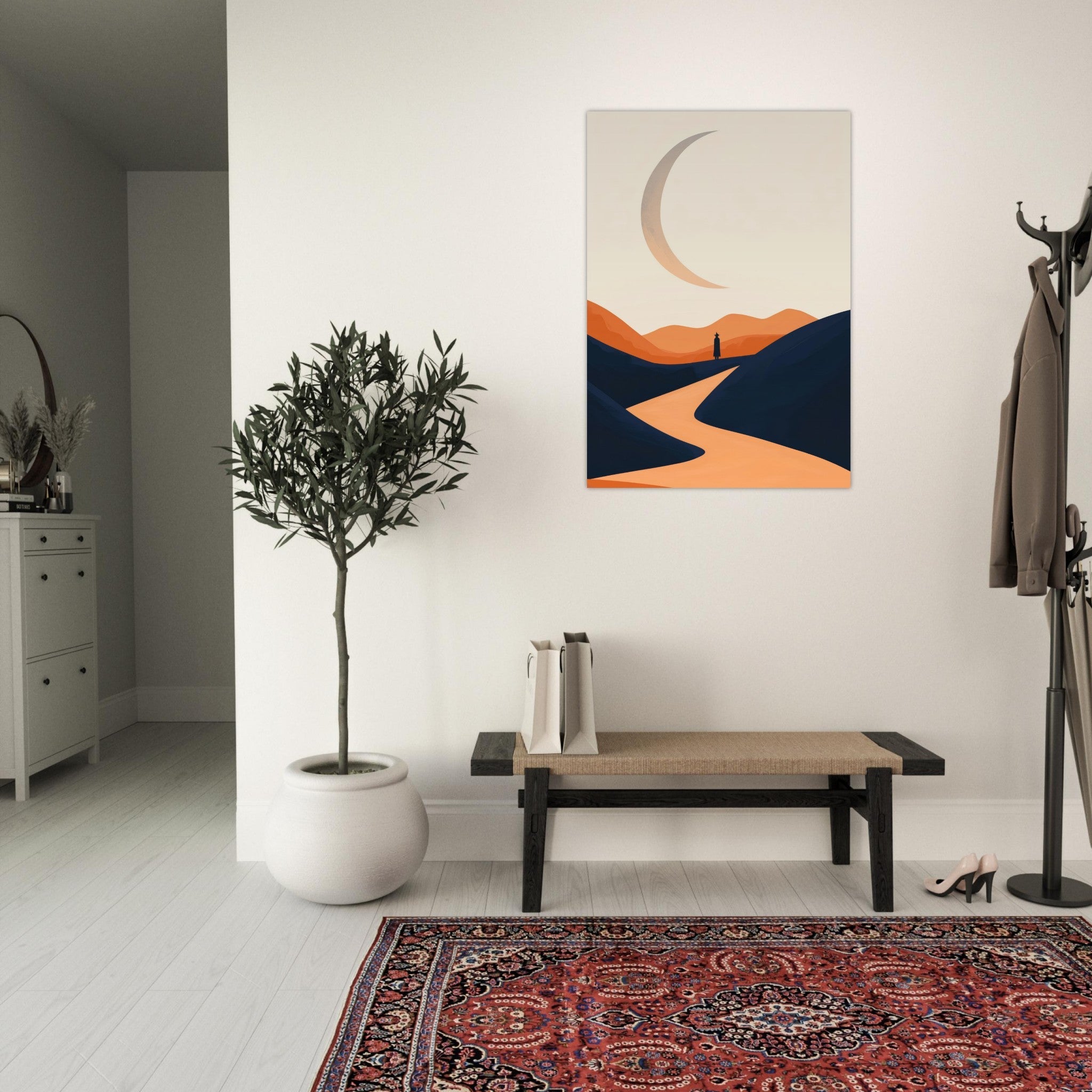 Aluminum Print Portrait - Minimalist Magical Landscape A sleek minimalist 4 - Shop Ai Art WebShop - Digital Art online Store