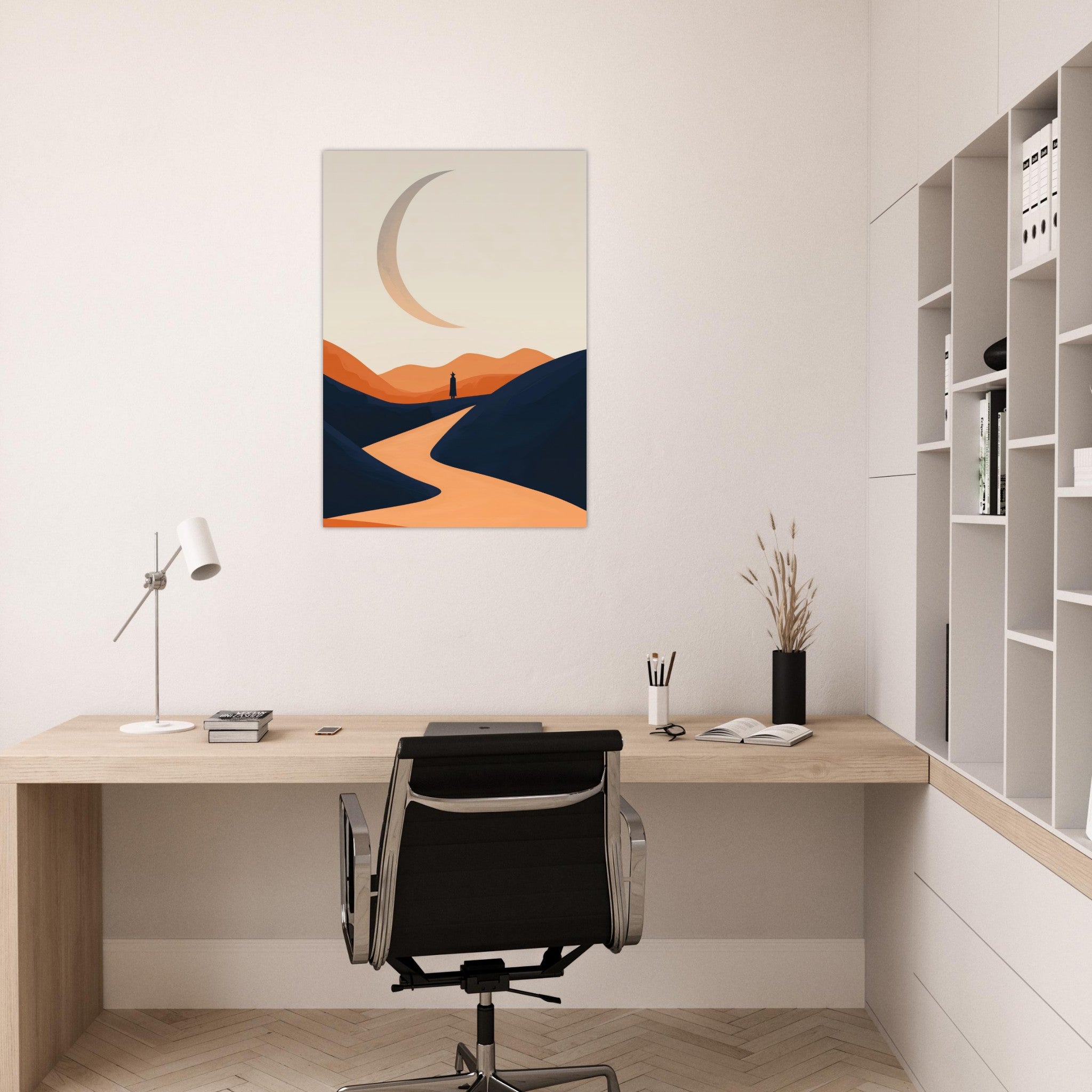 Aluminum Print Portrait - Minimalist Magical Landscape A sleek minimalist 4 - Shop Ai Art WebShop - Digital Art online Store