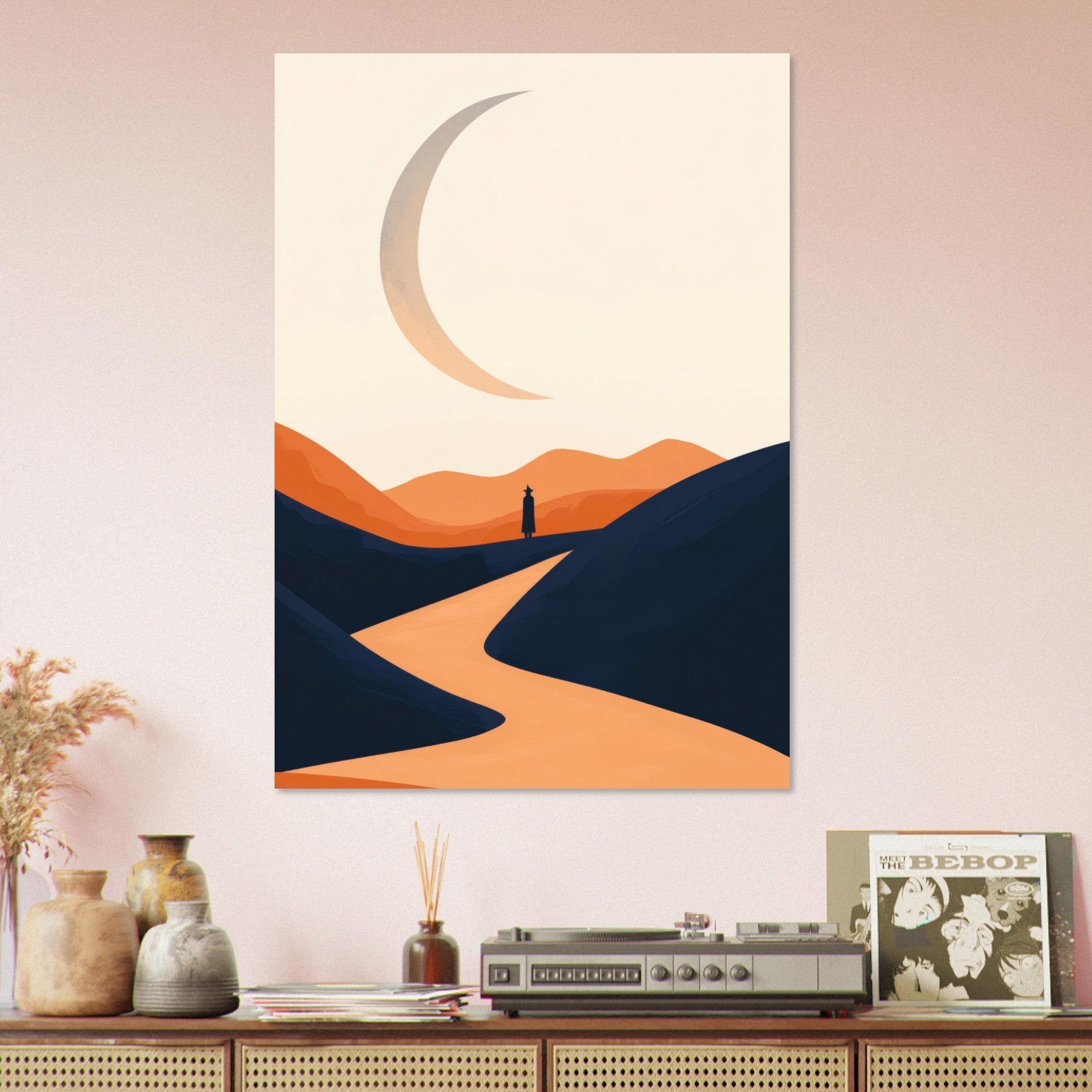 Aluminum Print Portrait - Minimalist Magical Landscape A sleek minimalist 4 - Shop Ai Art WebShop - Digital Art online Store