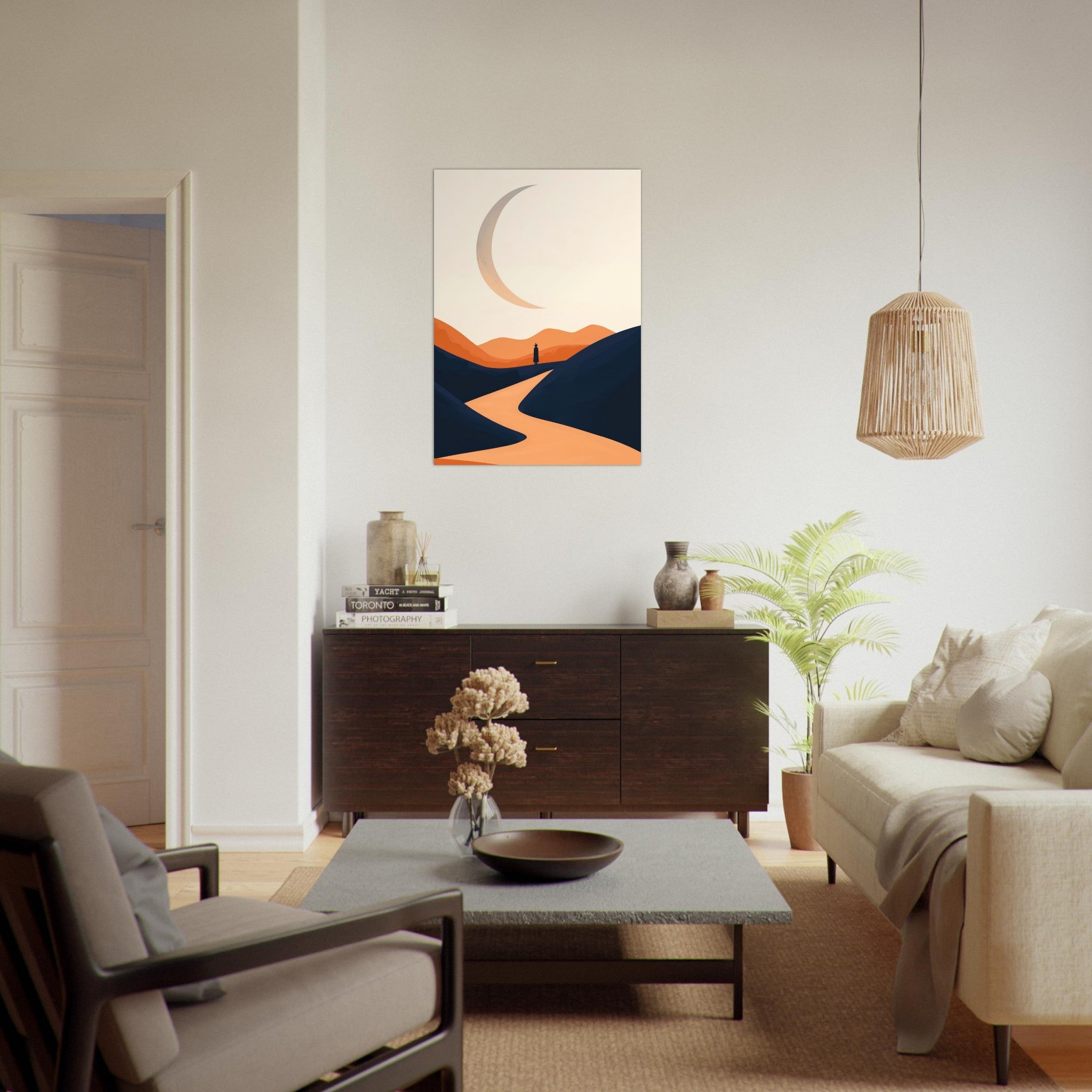 Aluminum Print Portrait - Minimalist Magical Landscape A sleek minimalist 4 - Shop Ai Art WebShop - Digital Art online Store