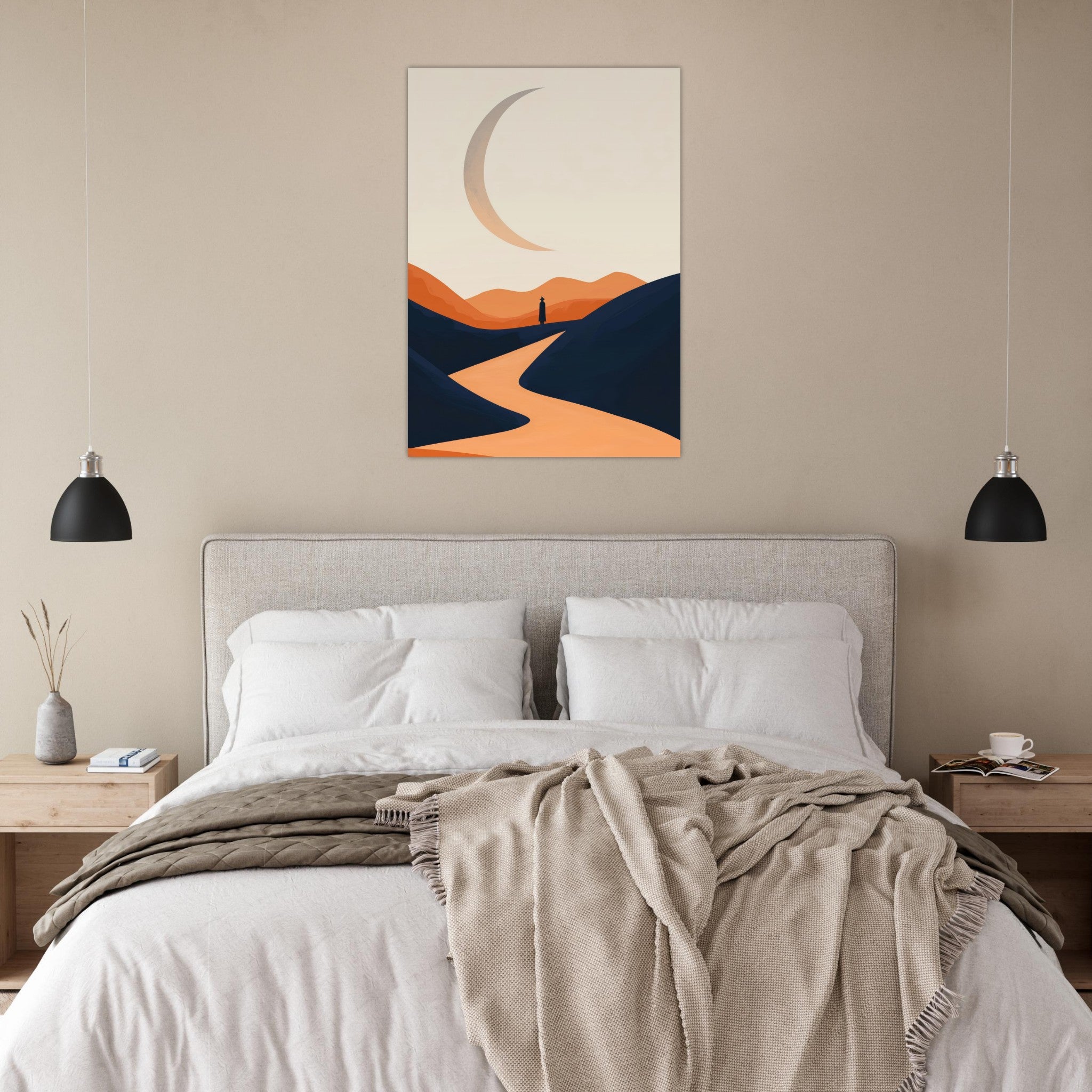 Aluminum Print Portrait - Minimalist Magical Landscape A sleek minimalist 4 - Shop Ai Art WebShop - Digital Art online Store
