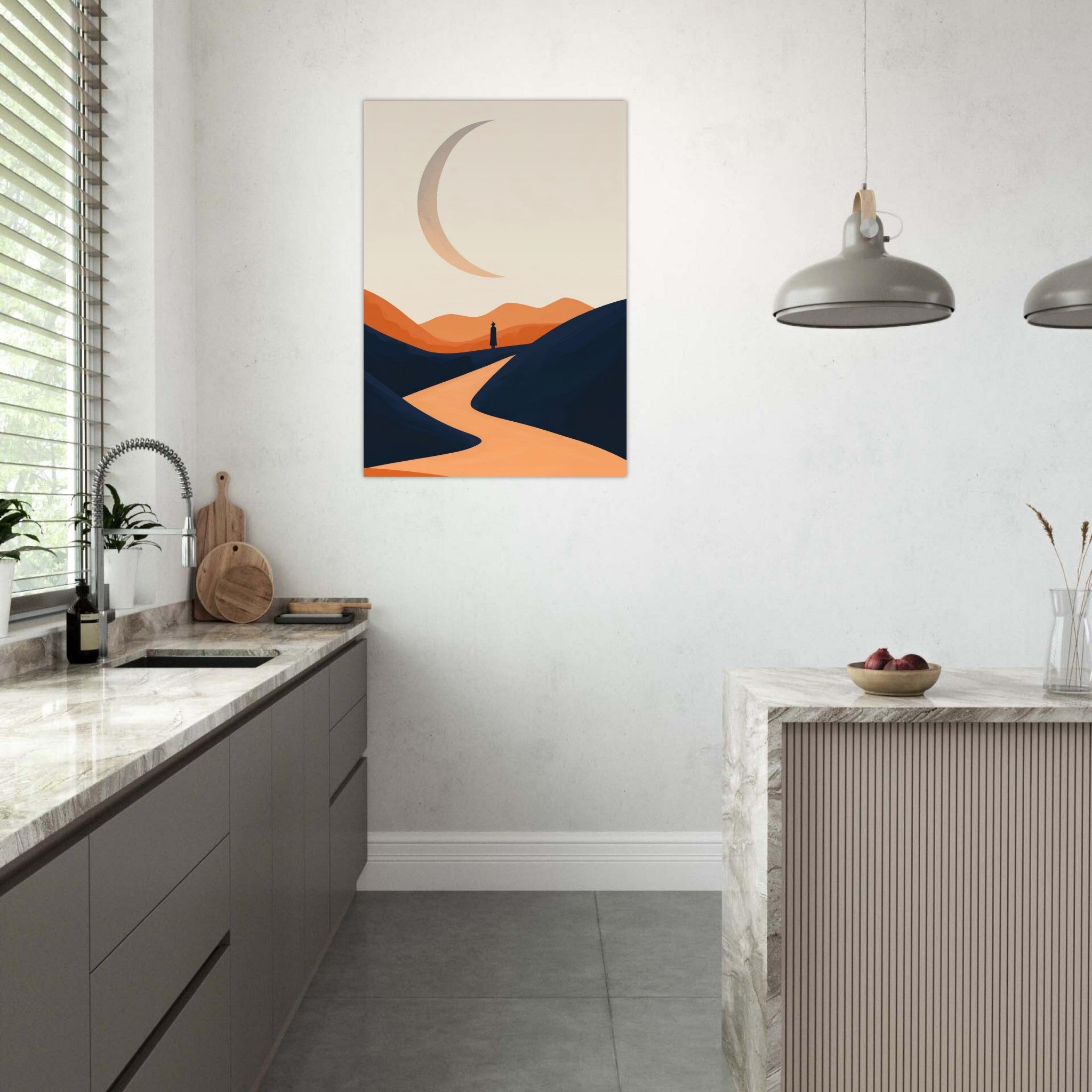 Aluminum Print Portrait - Minimalist Magical Landscape A sleek minimalist 4 - Shop Ai Art WebShop - Digital Art online Store