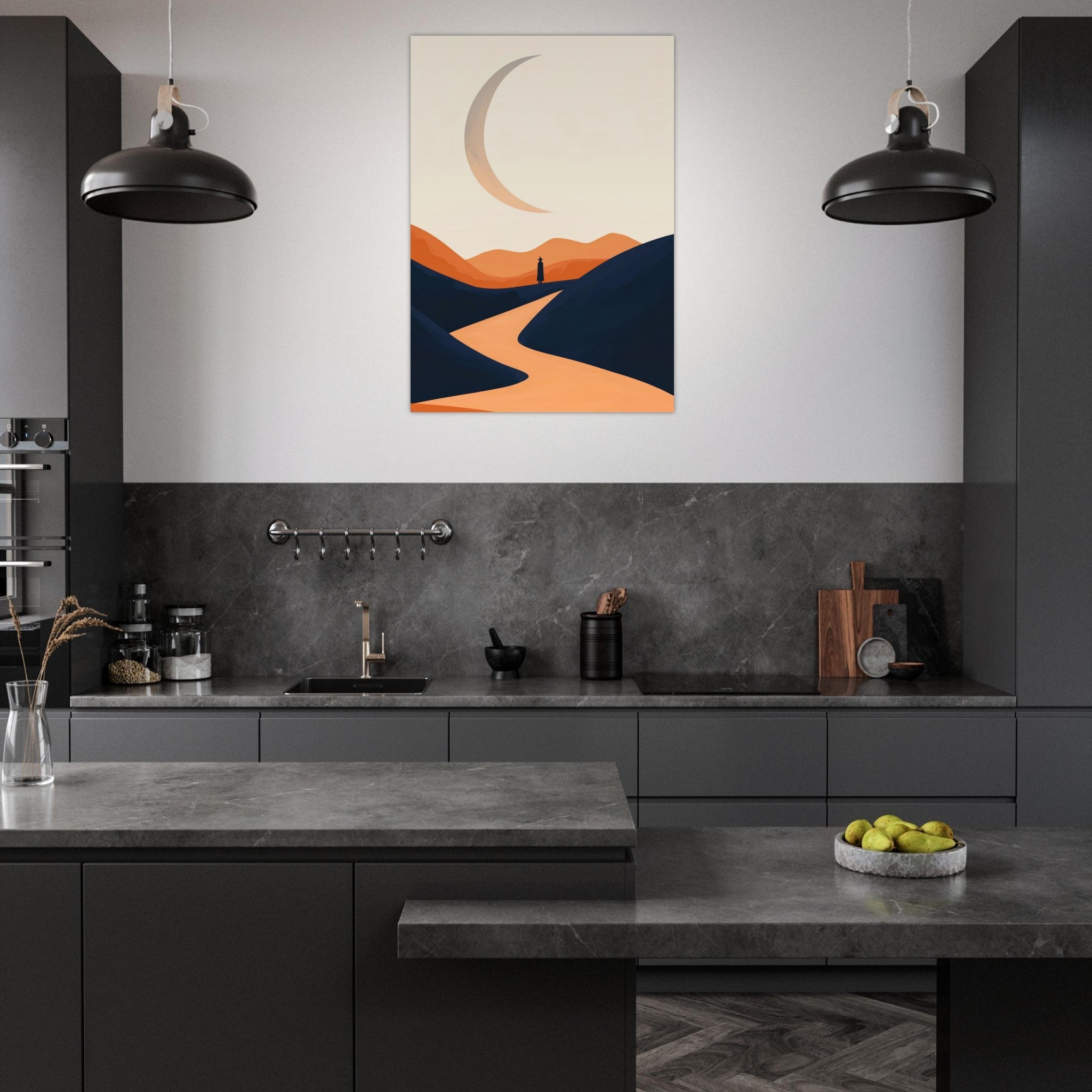 Aluminum Print Portrait - Minimalist Magical Landscape A sleek minimalist 4 - Shop Ai Art WebShop - Digital Art online Store