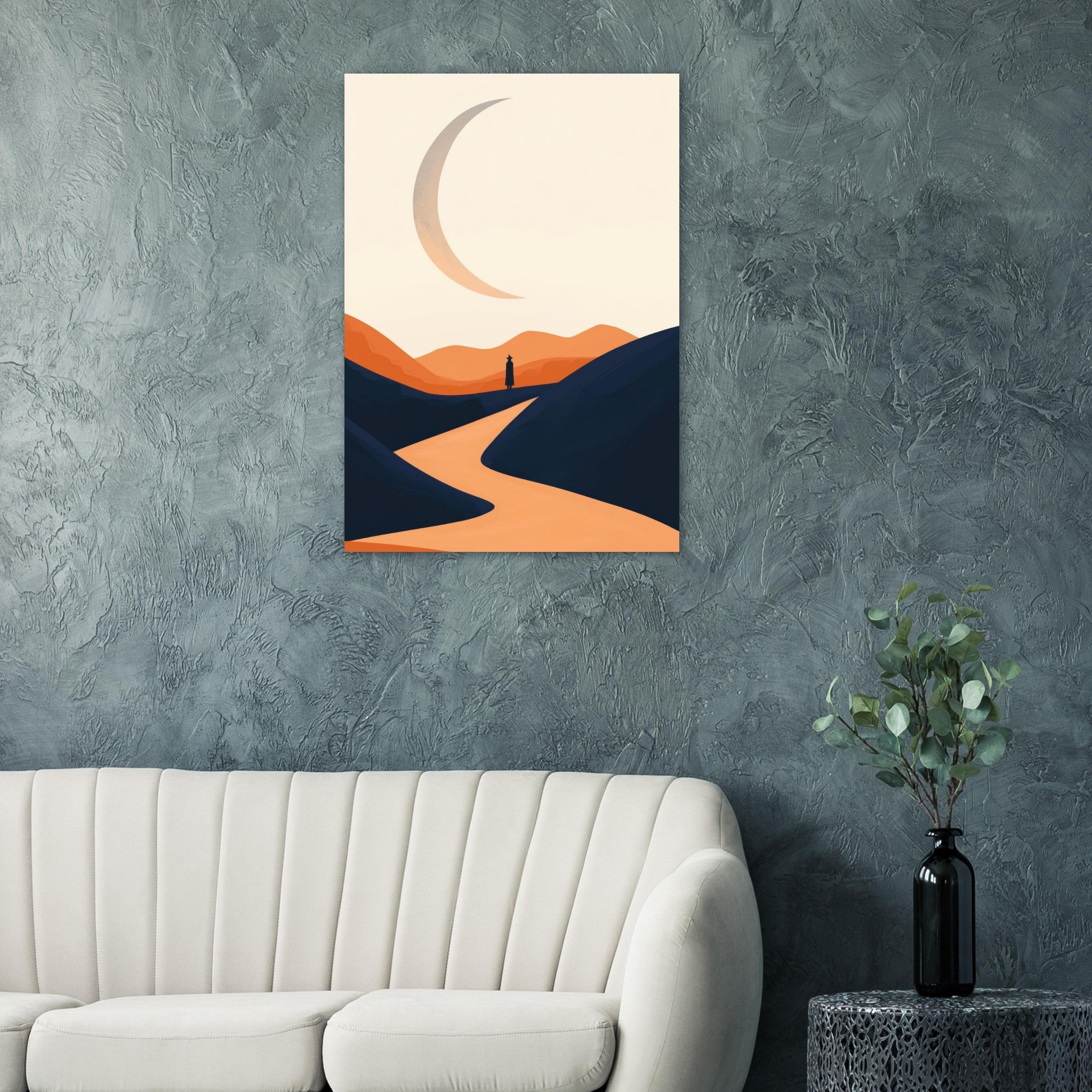 Aluminum Print Portrait - Minimalist Magical Landscape A sleek minimalist 4 - Shop Ai Art WebShop - Digital Art online Store