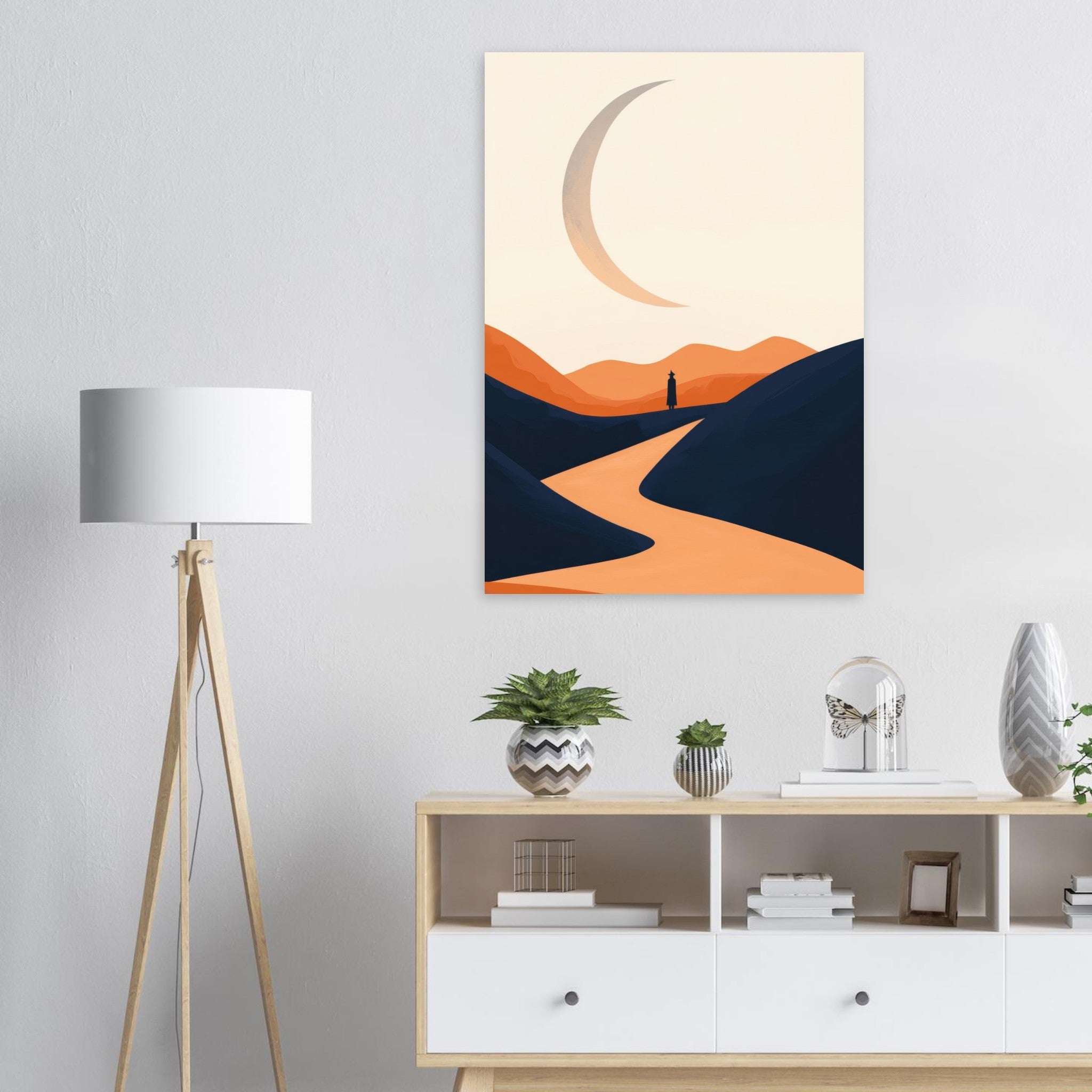 Aluminum Print Portrait - Minimalist Magical Landscape A sleek minimalist 4 - Shop Ai Art WebShop - Digital Art online Store