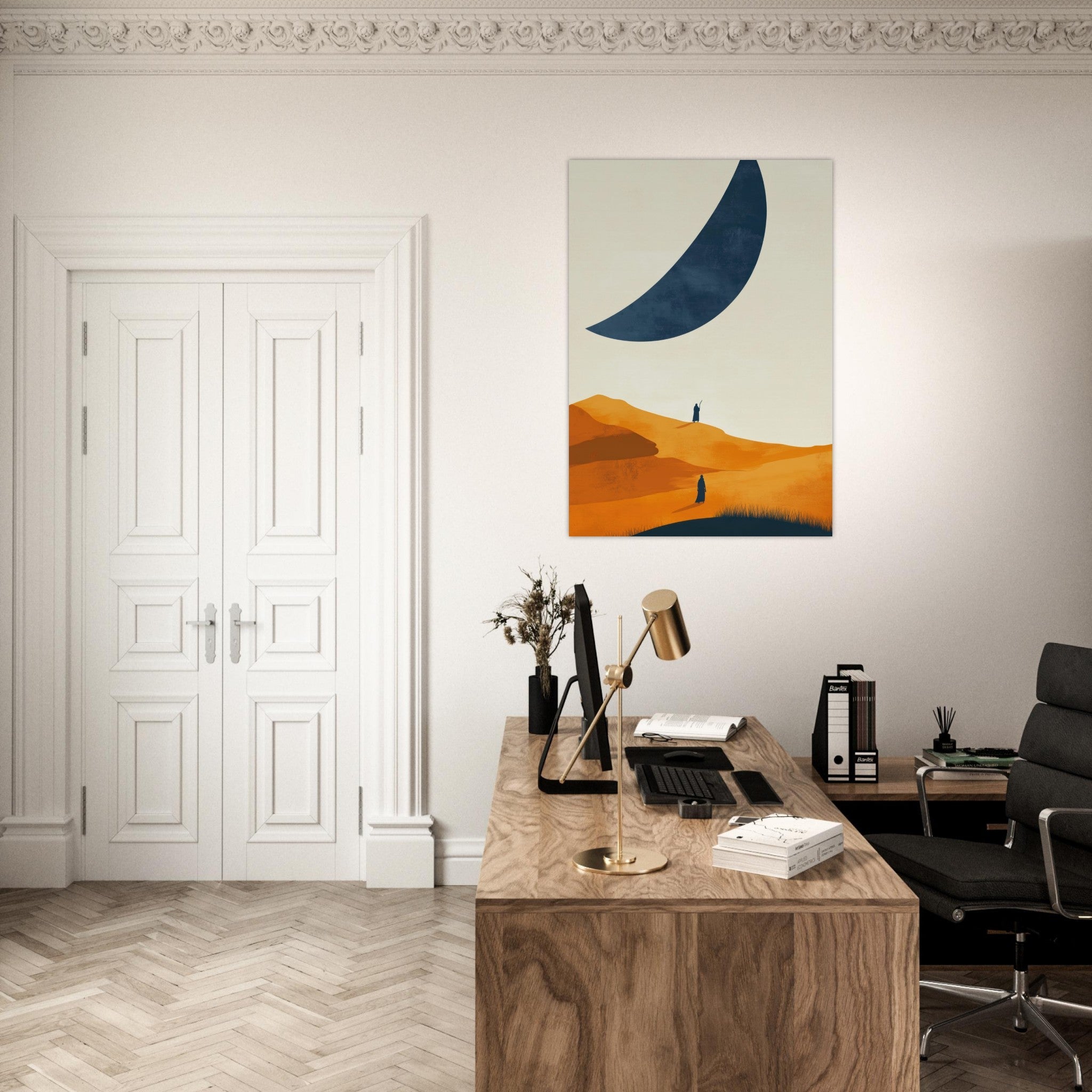 Aluminum Print Portrait - Minimalist Magical Landscape A sleek minimalist - Shop Ai Art WebShop - Digital Art online Store